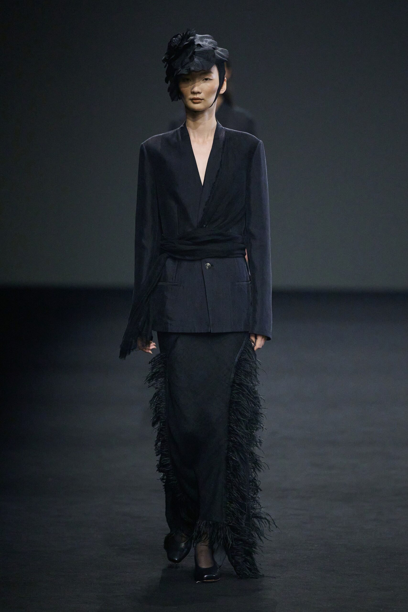 black velvet blazer and skirt