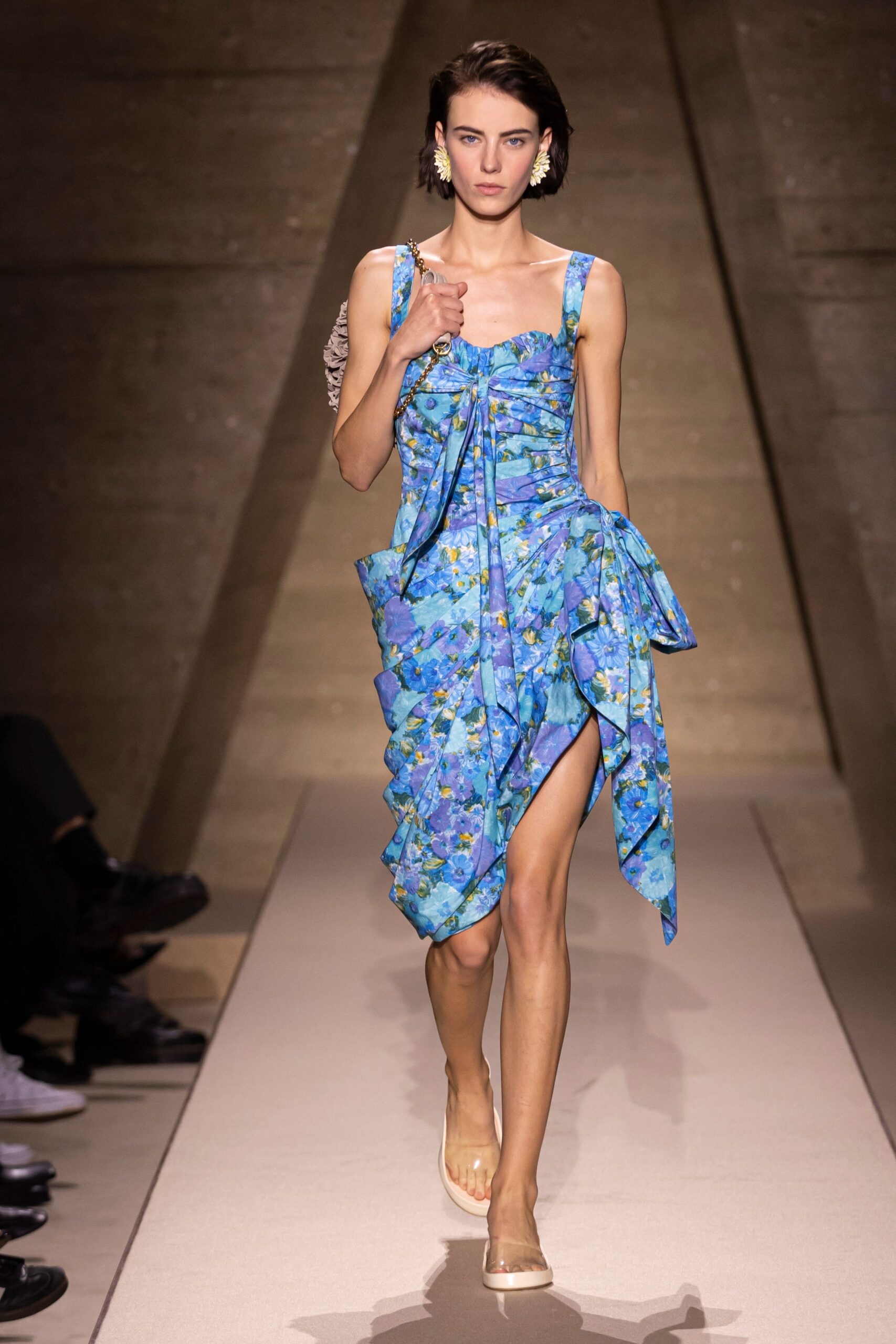 blue floral mini dress