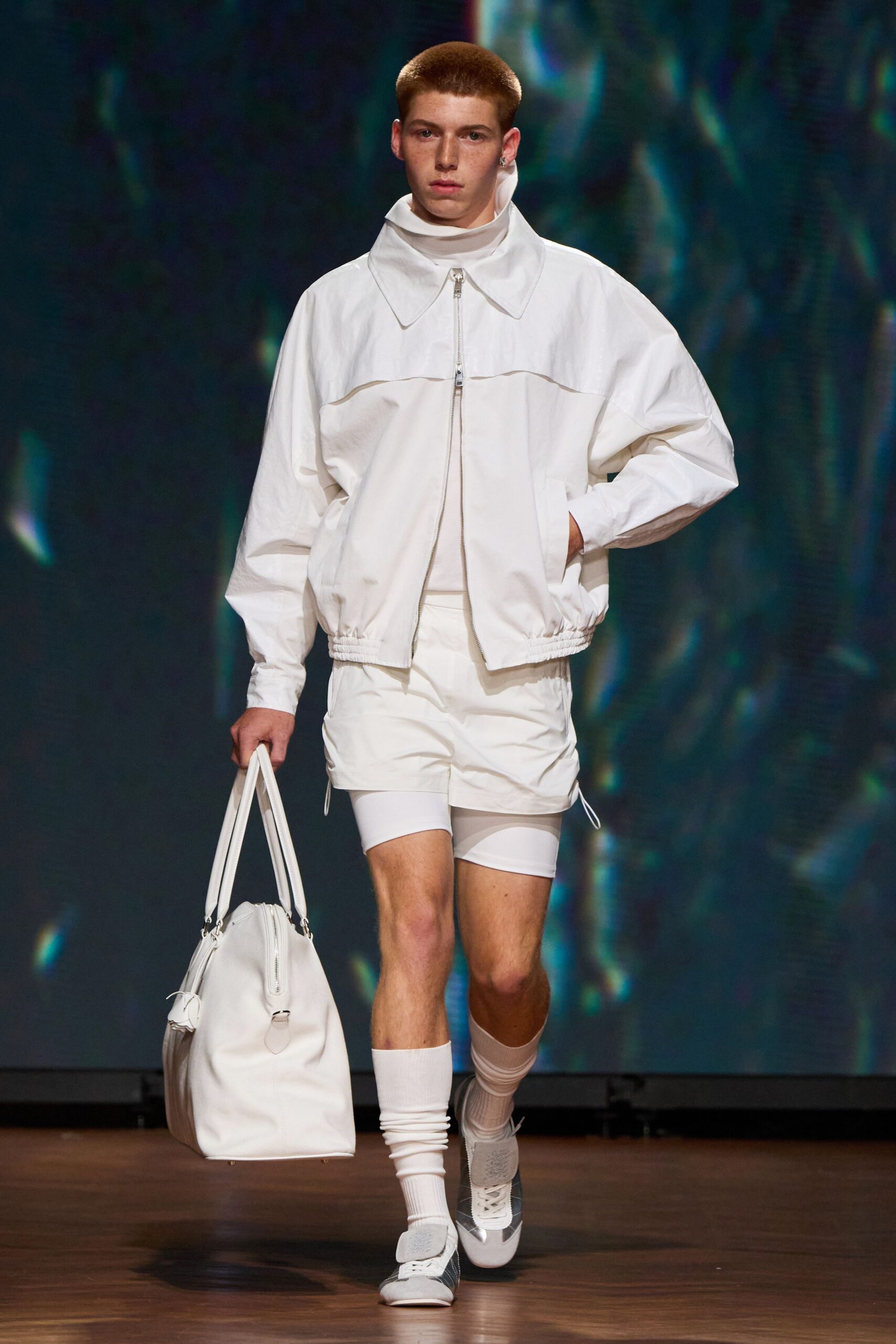 white mesh fitted shoes
