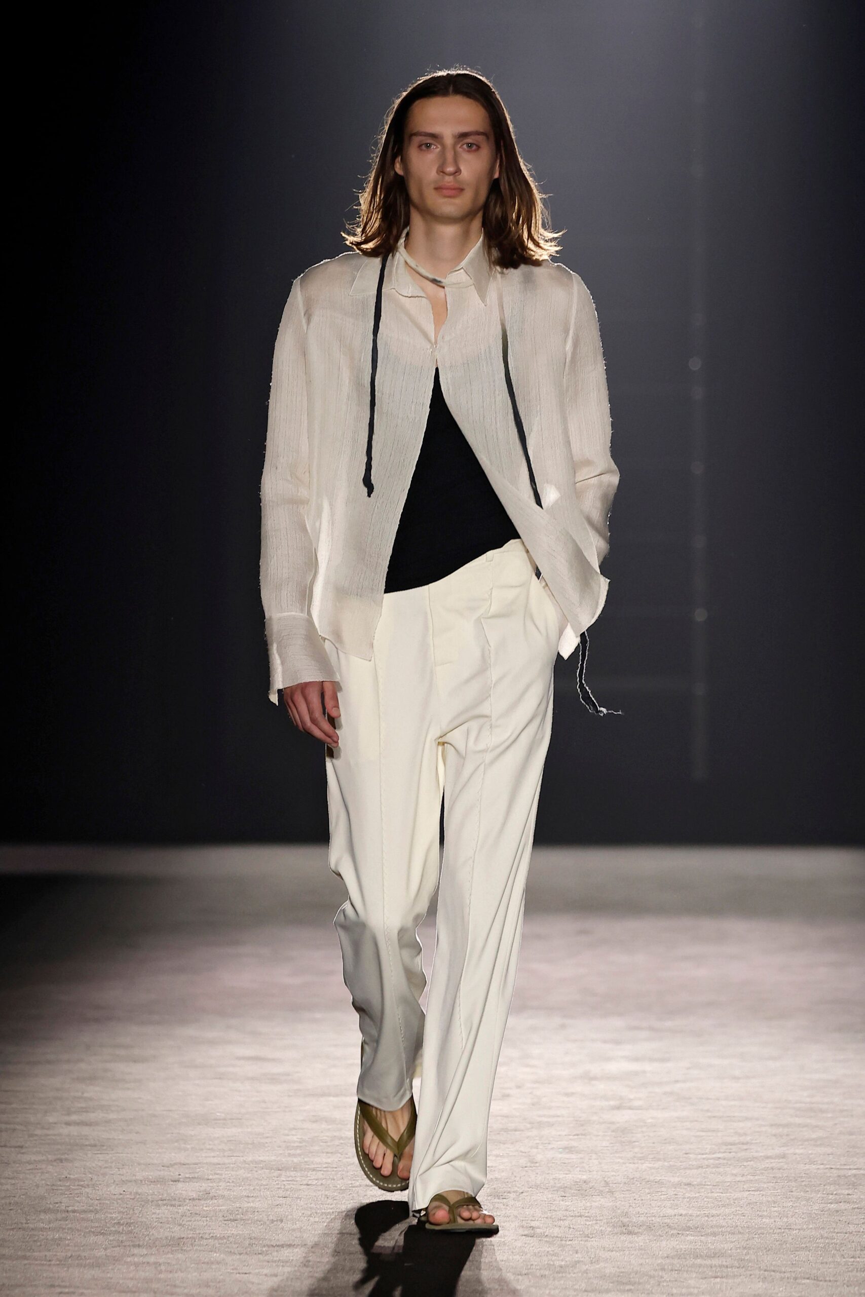 white relaxed shirt black fitted top
