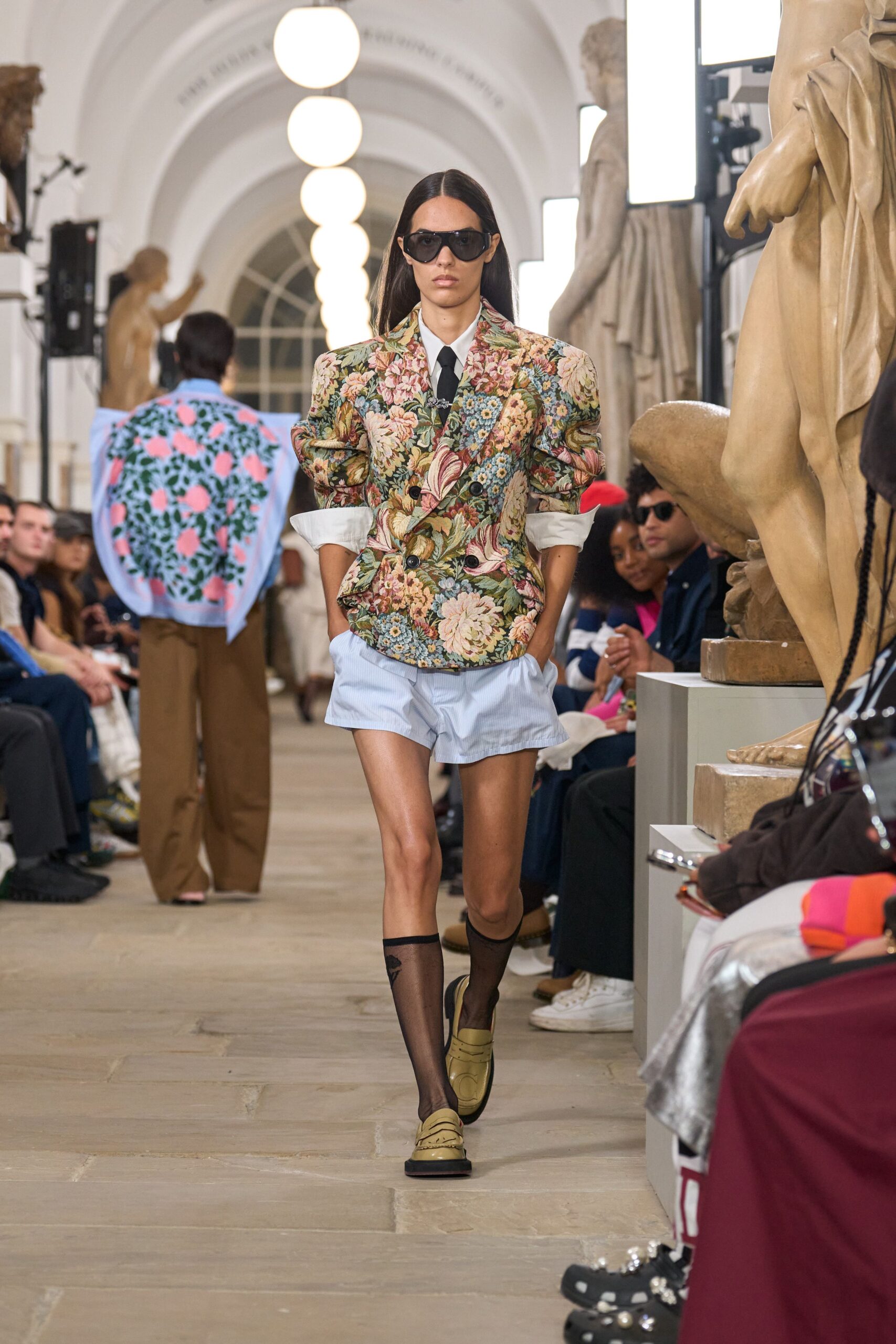 floral blazer with shorts