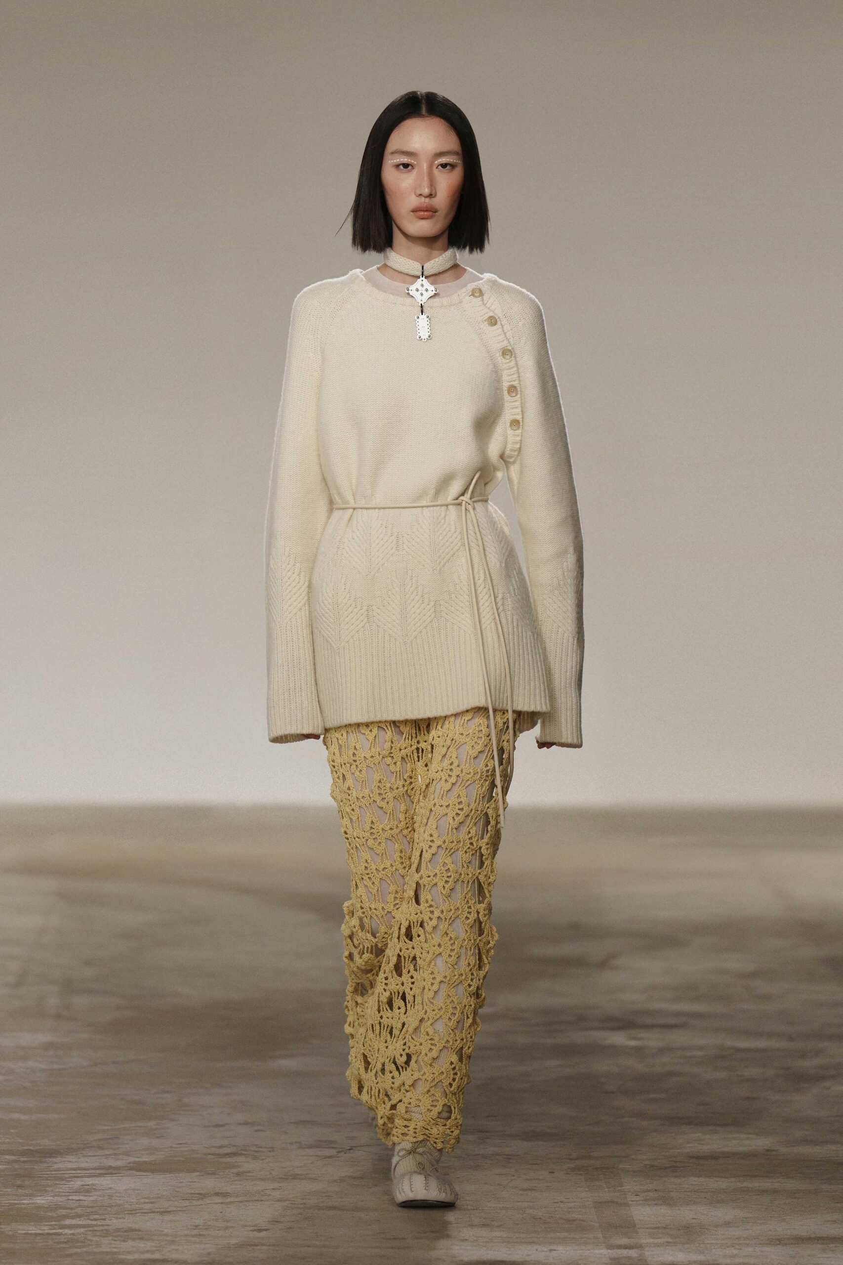 yellow cotton fitted layered textured skirt