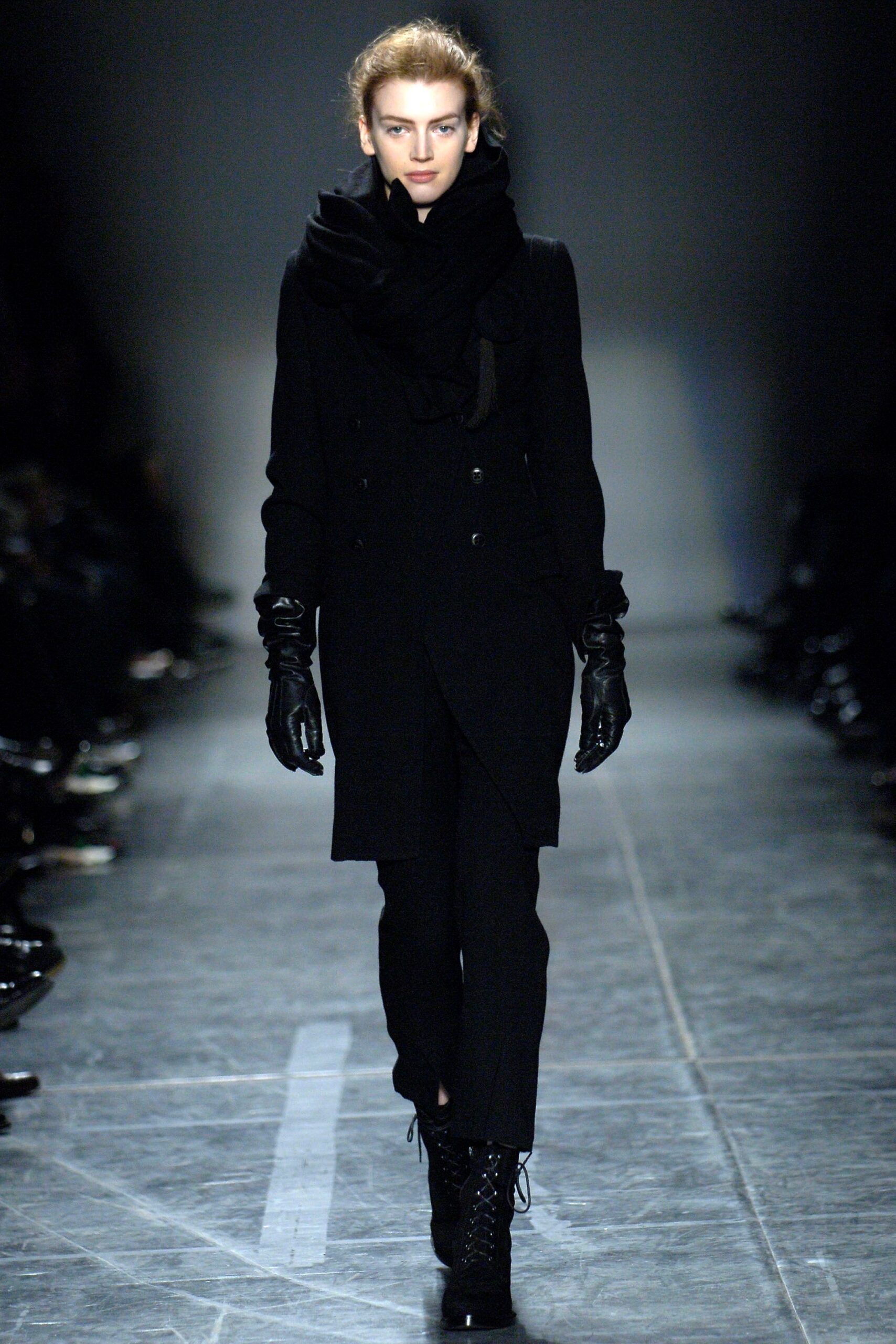 black knit layered textured scarf