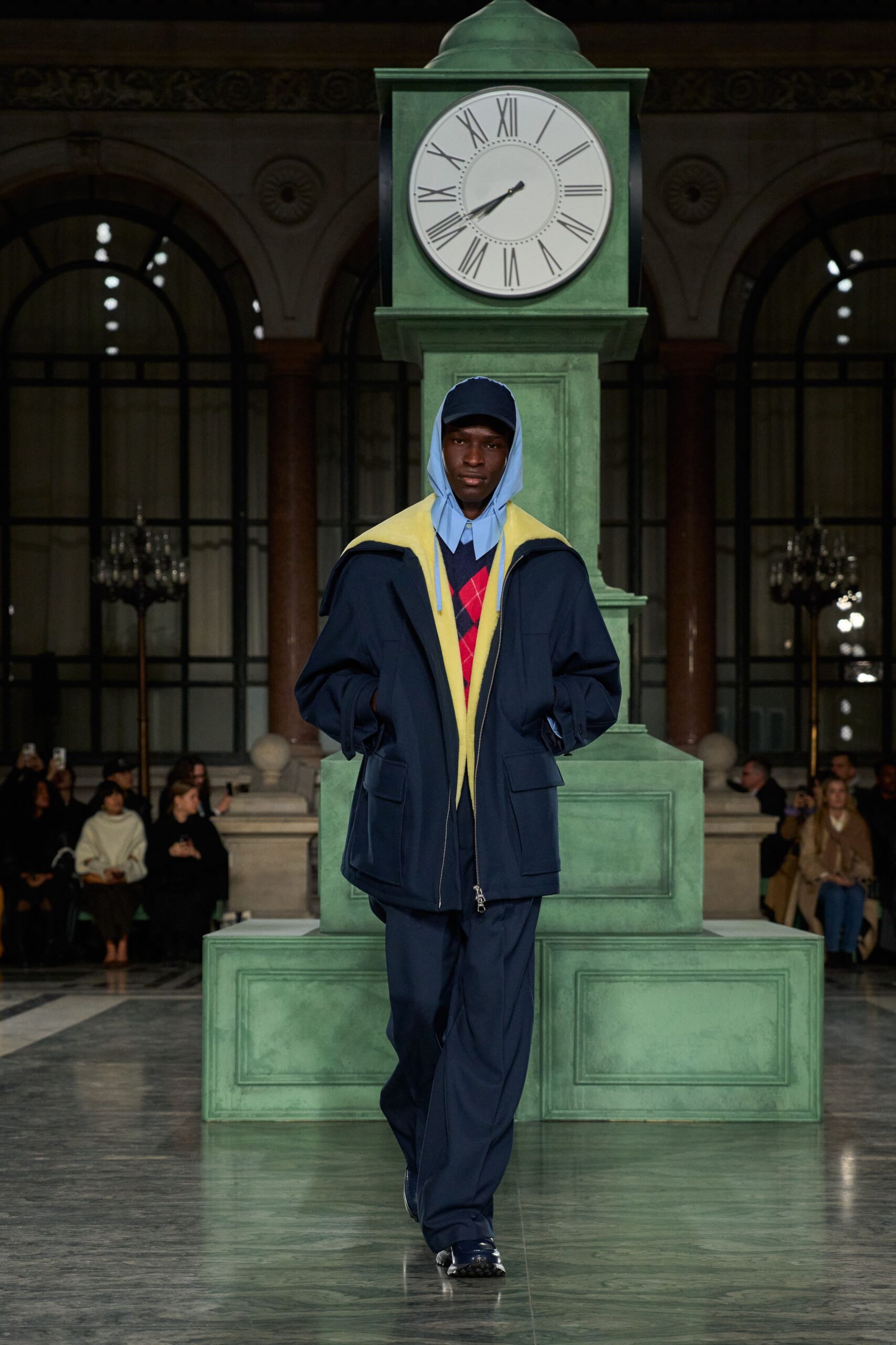 blue relaxed jacket with hood