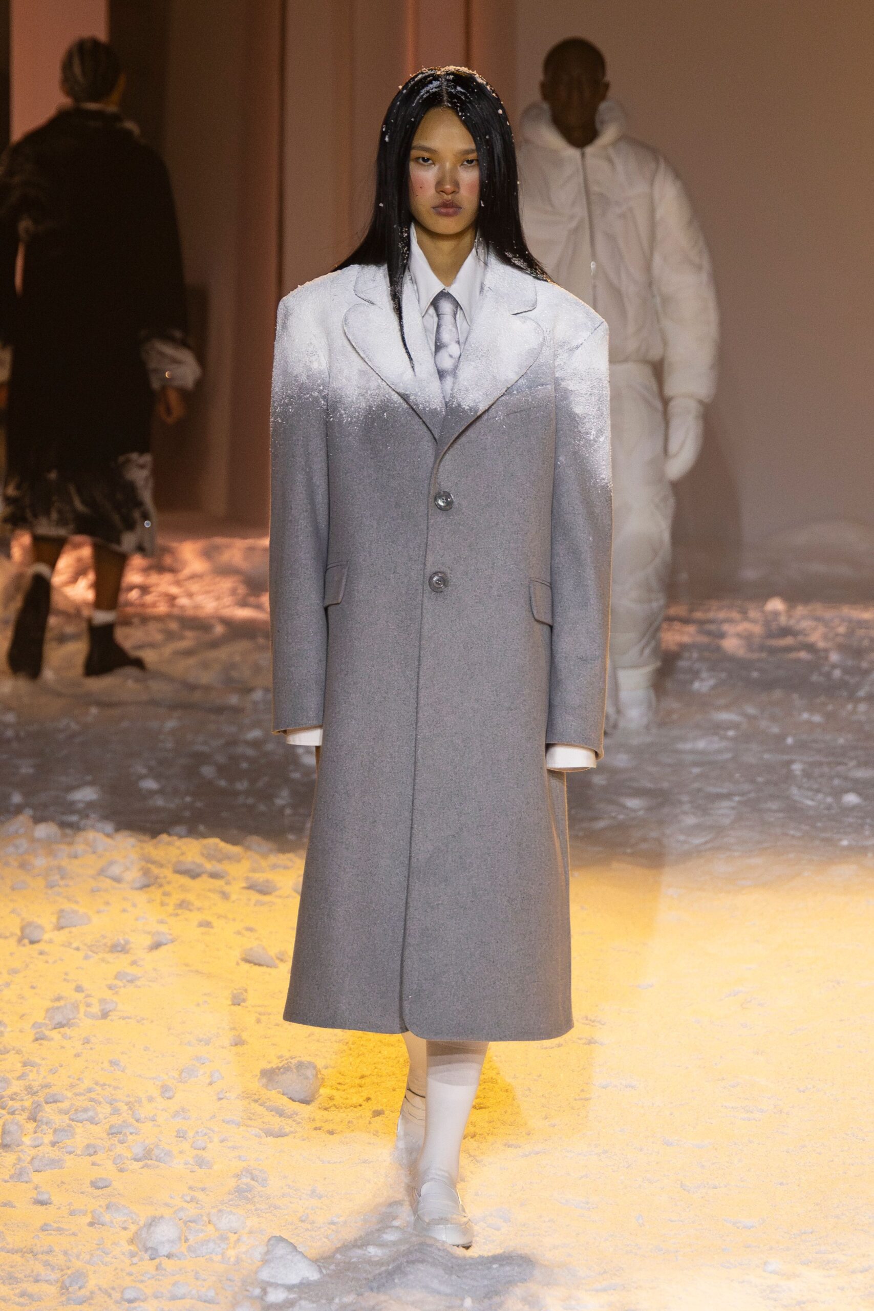 gray wool structured coat