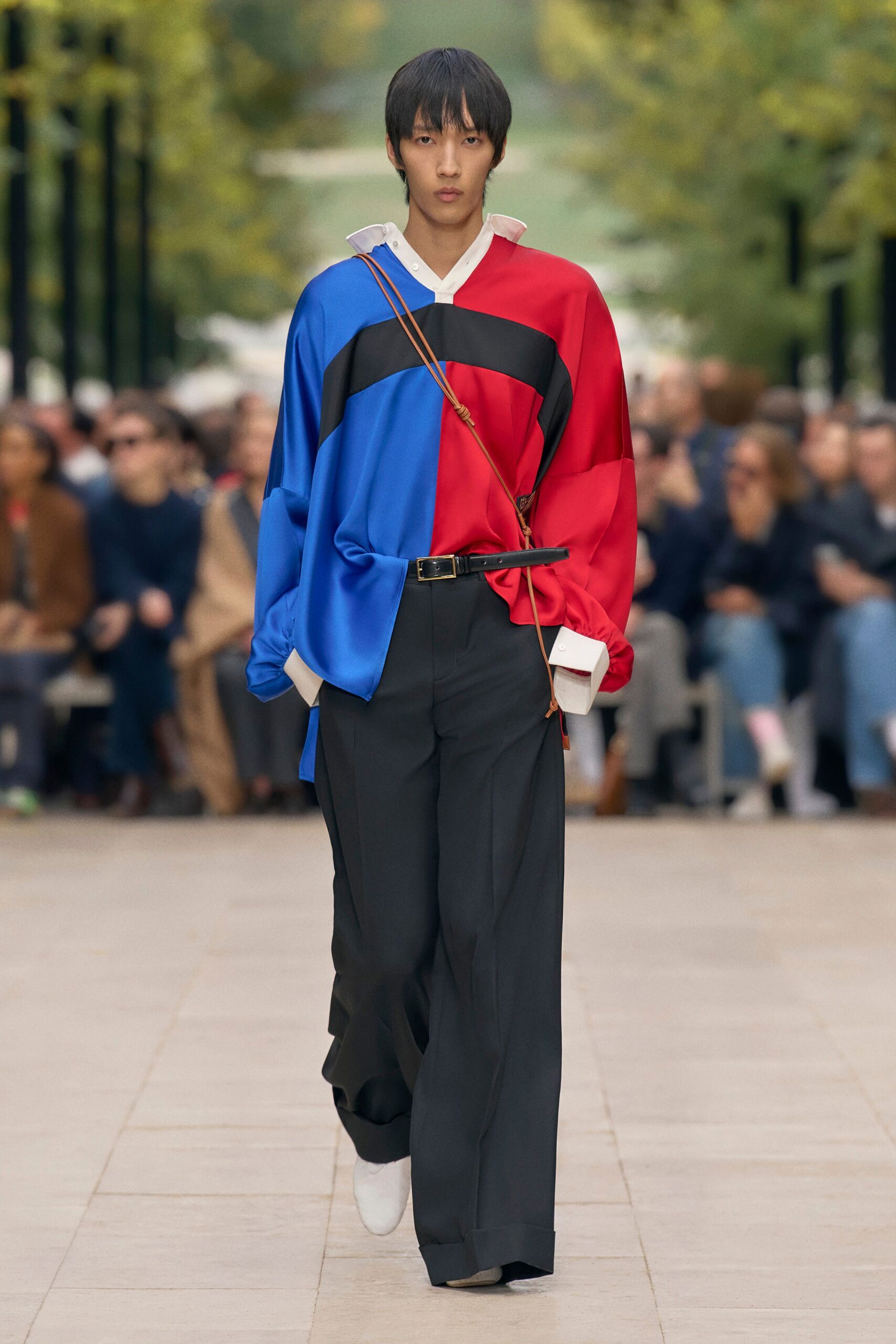 color-blocked relaxed shirt and pants
