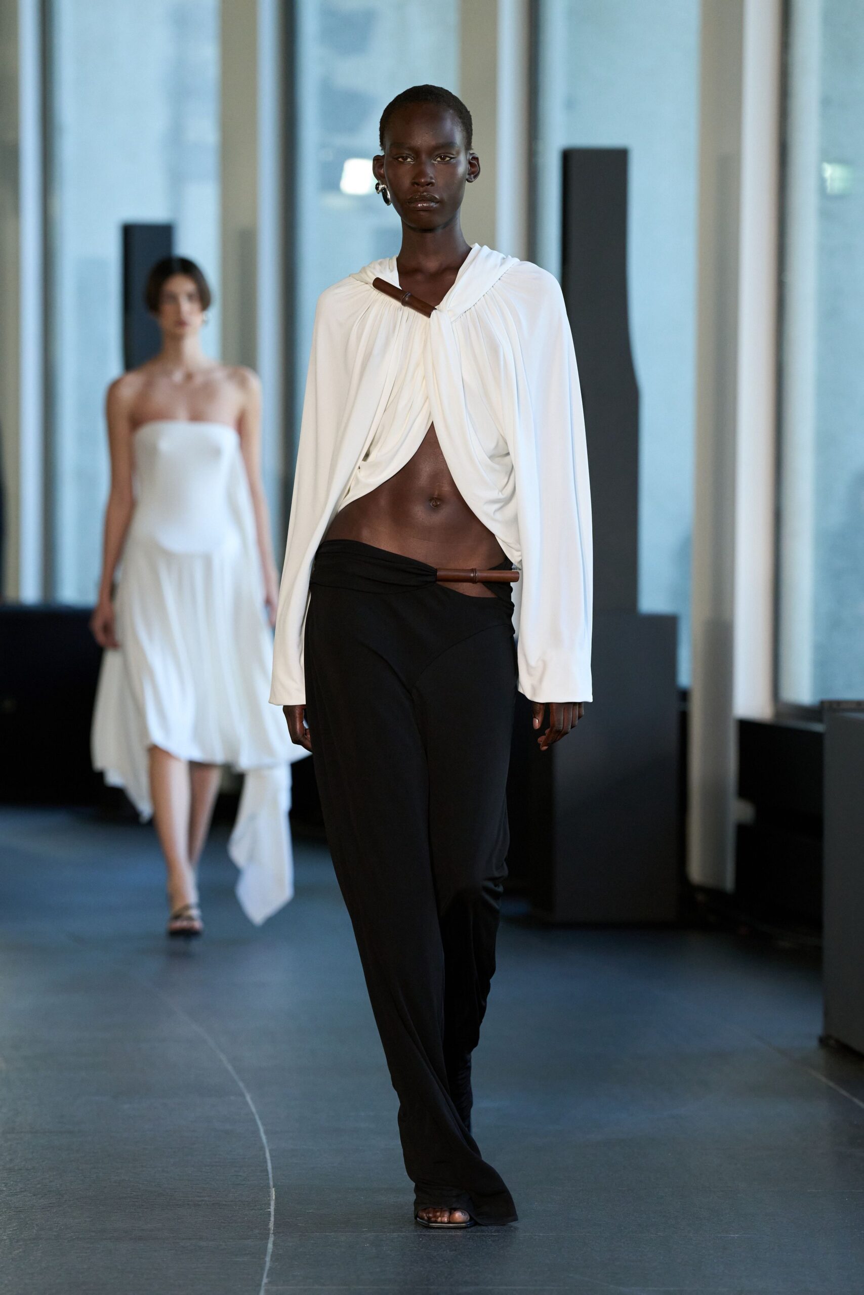 white top black pants