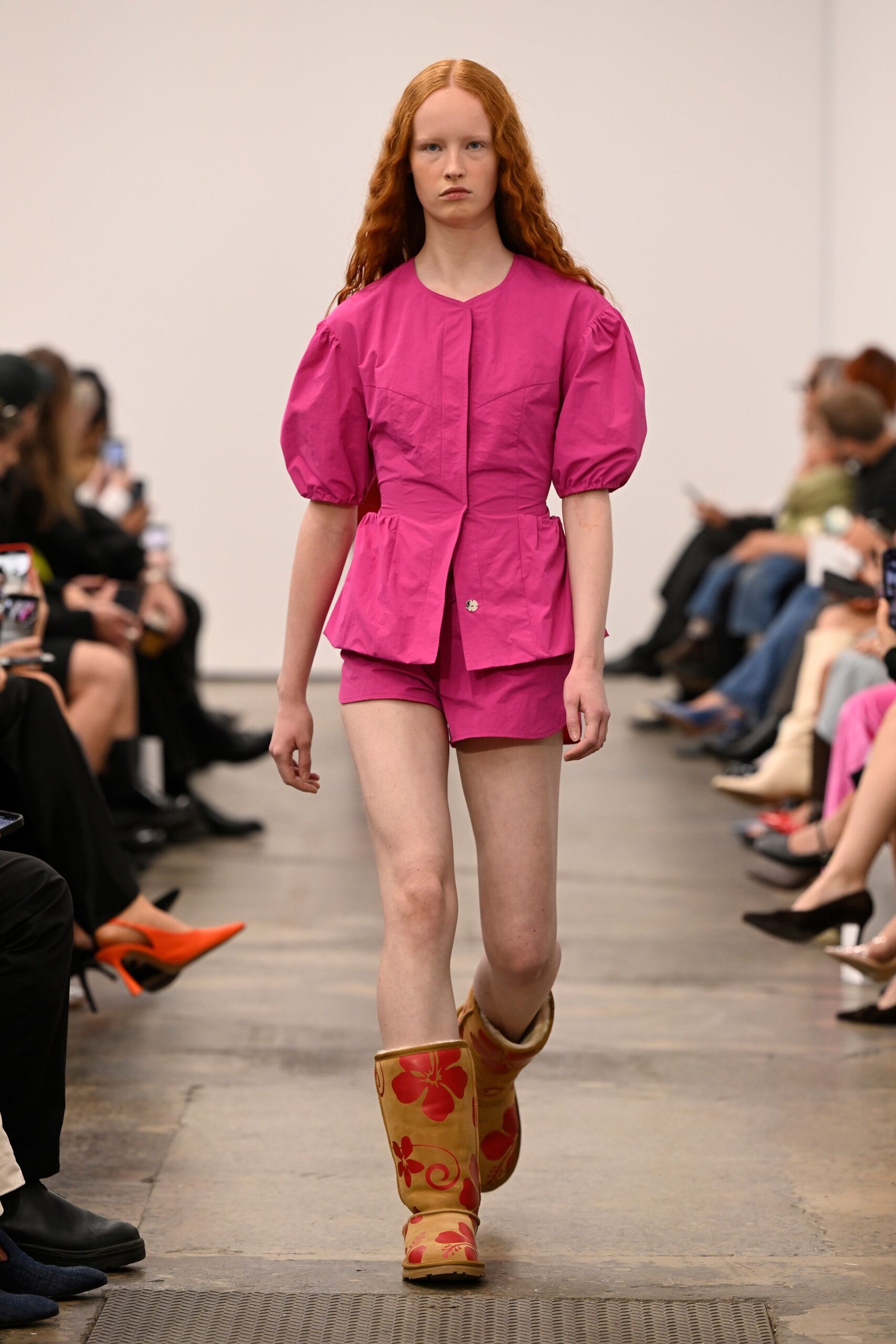 pink fitted top with shorts