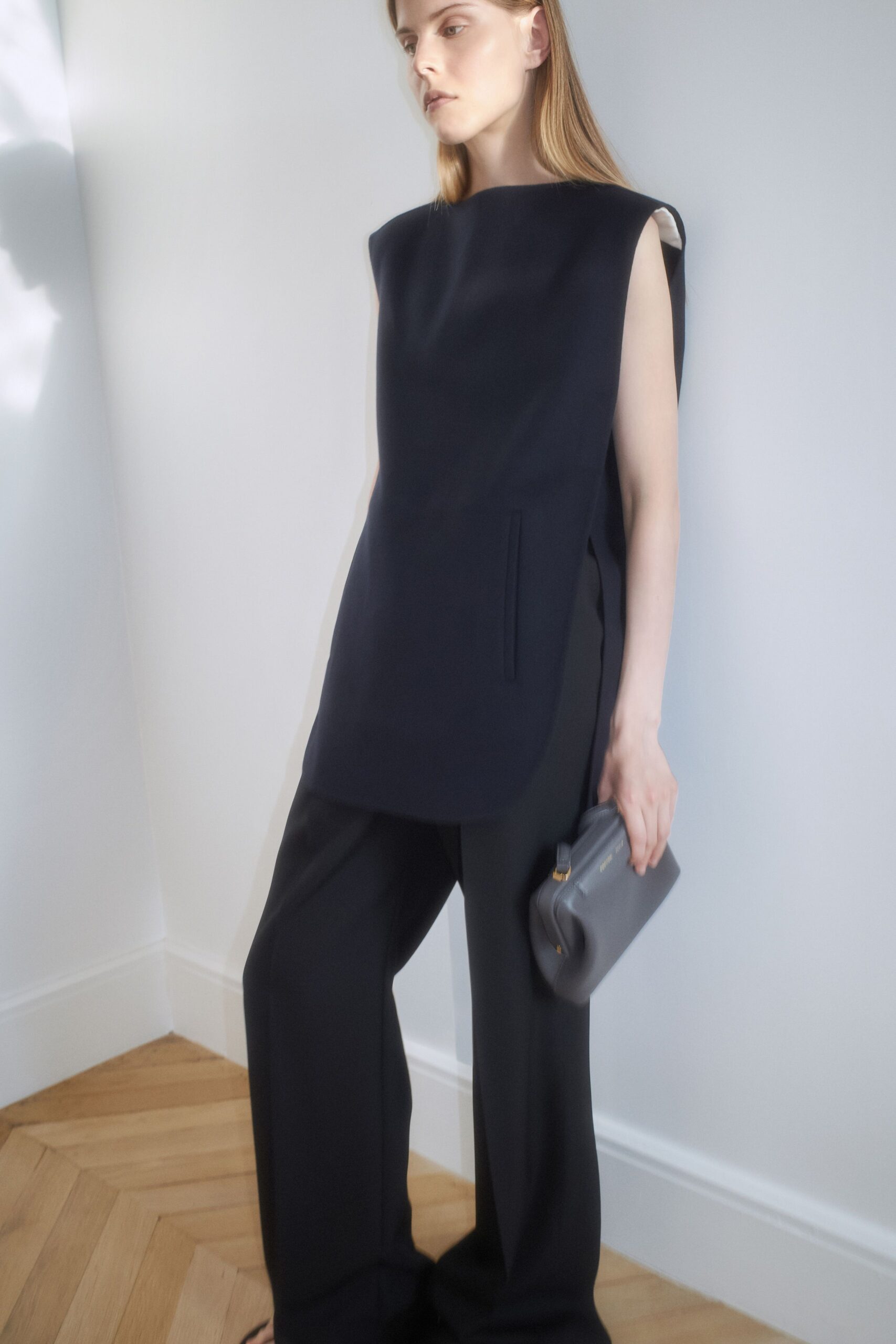 black relaxed top and pants
