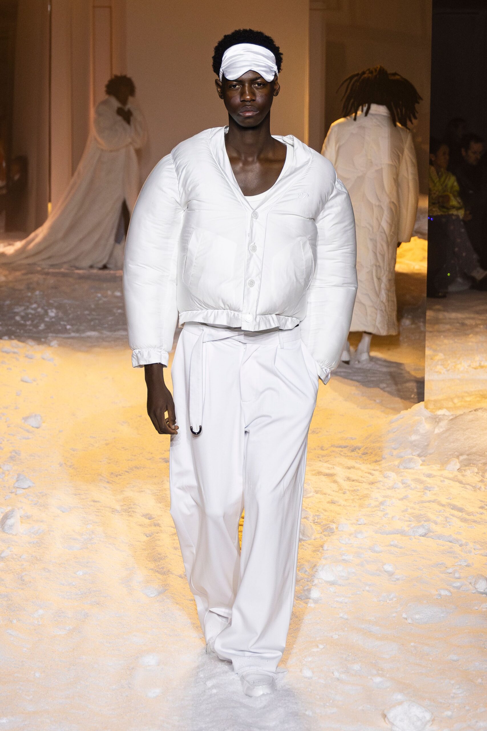 white oversized padded jacket