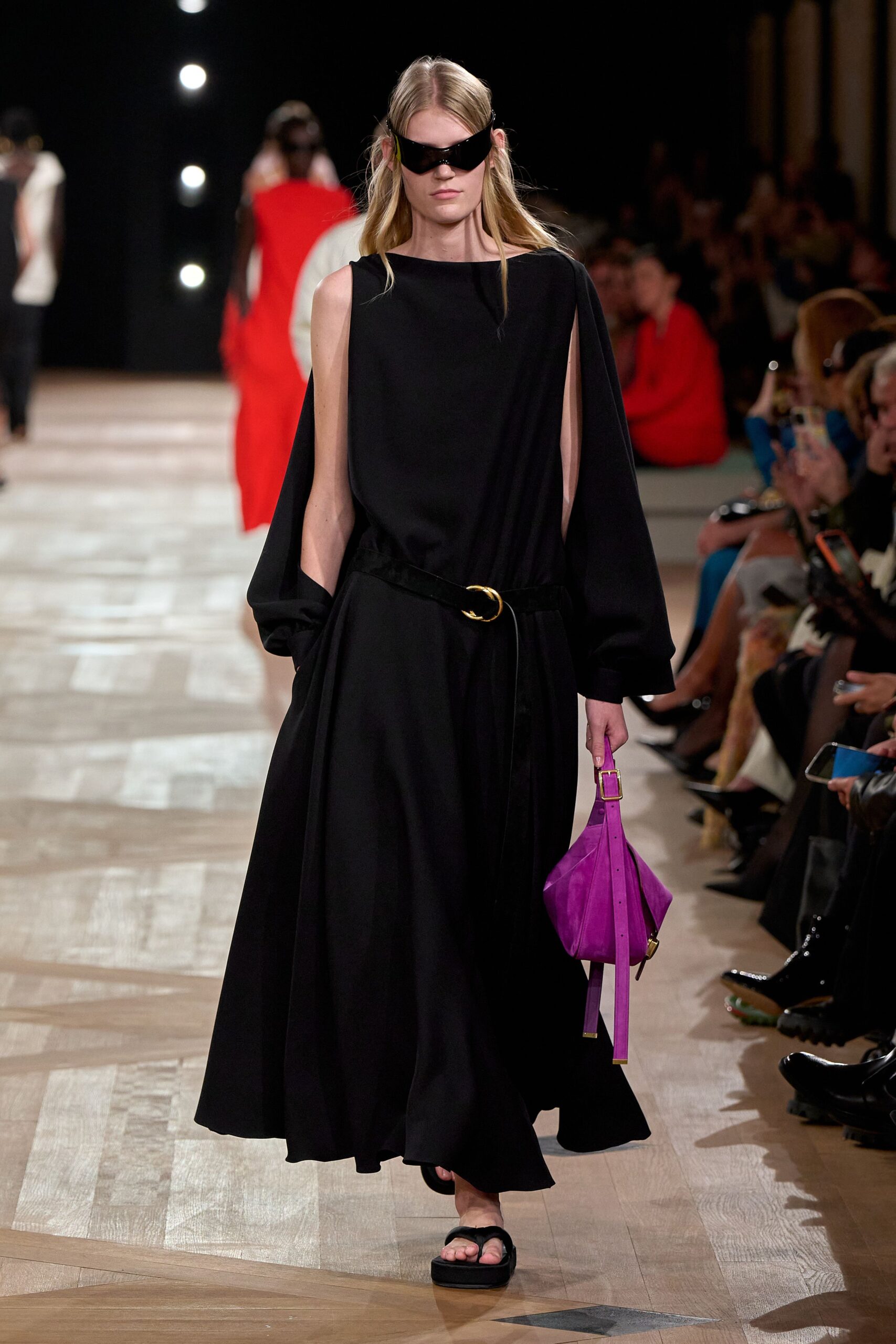 black midi dress with cutouts