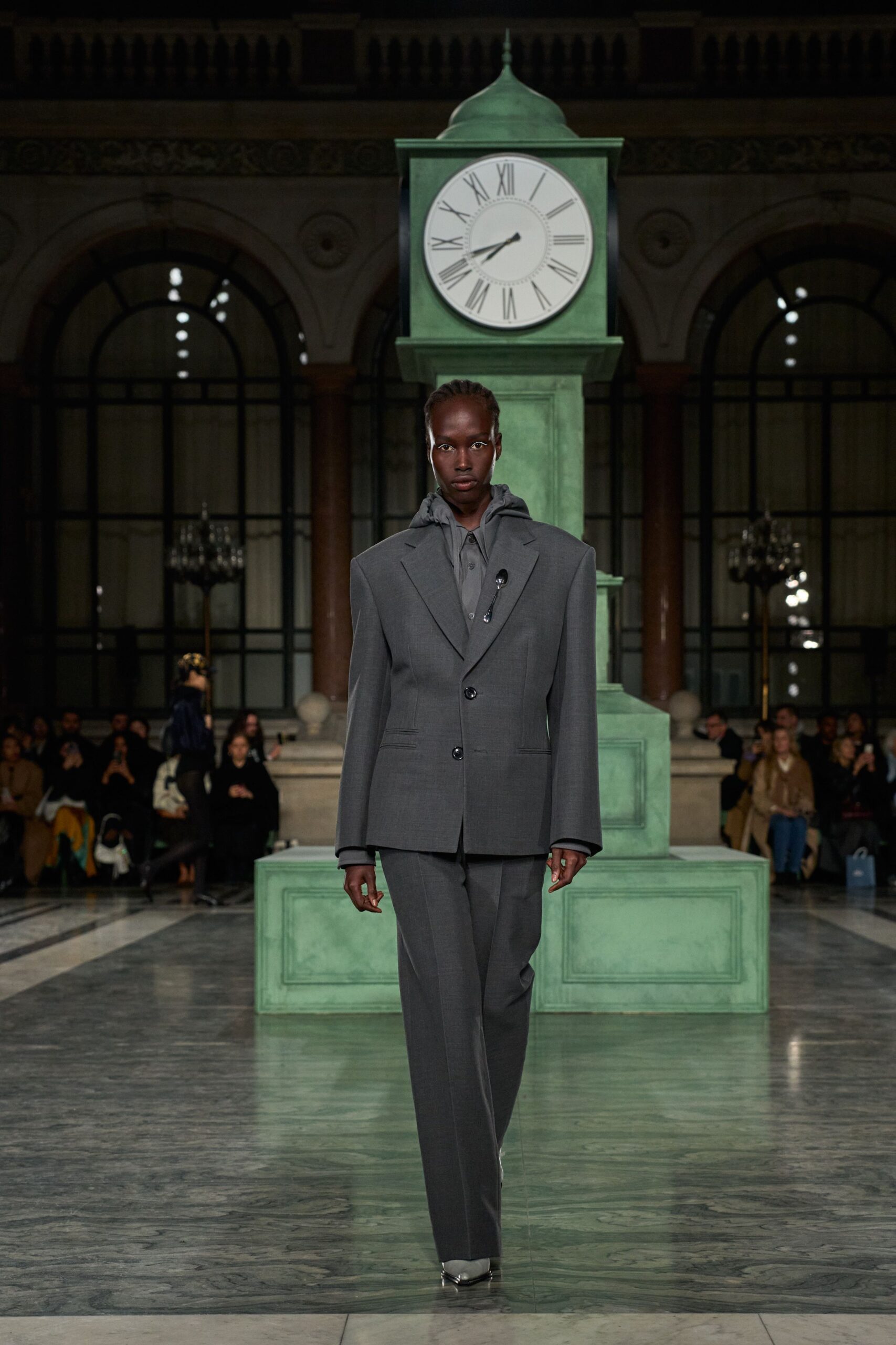 gray tailored wool suit
