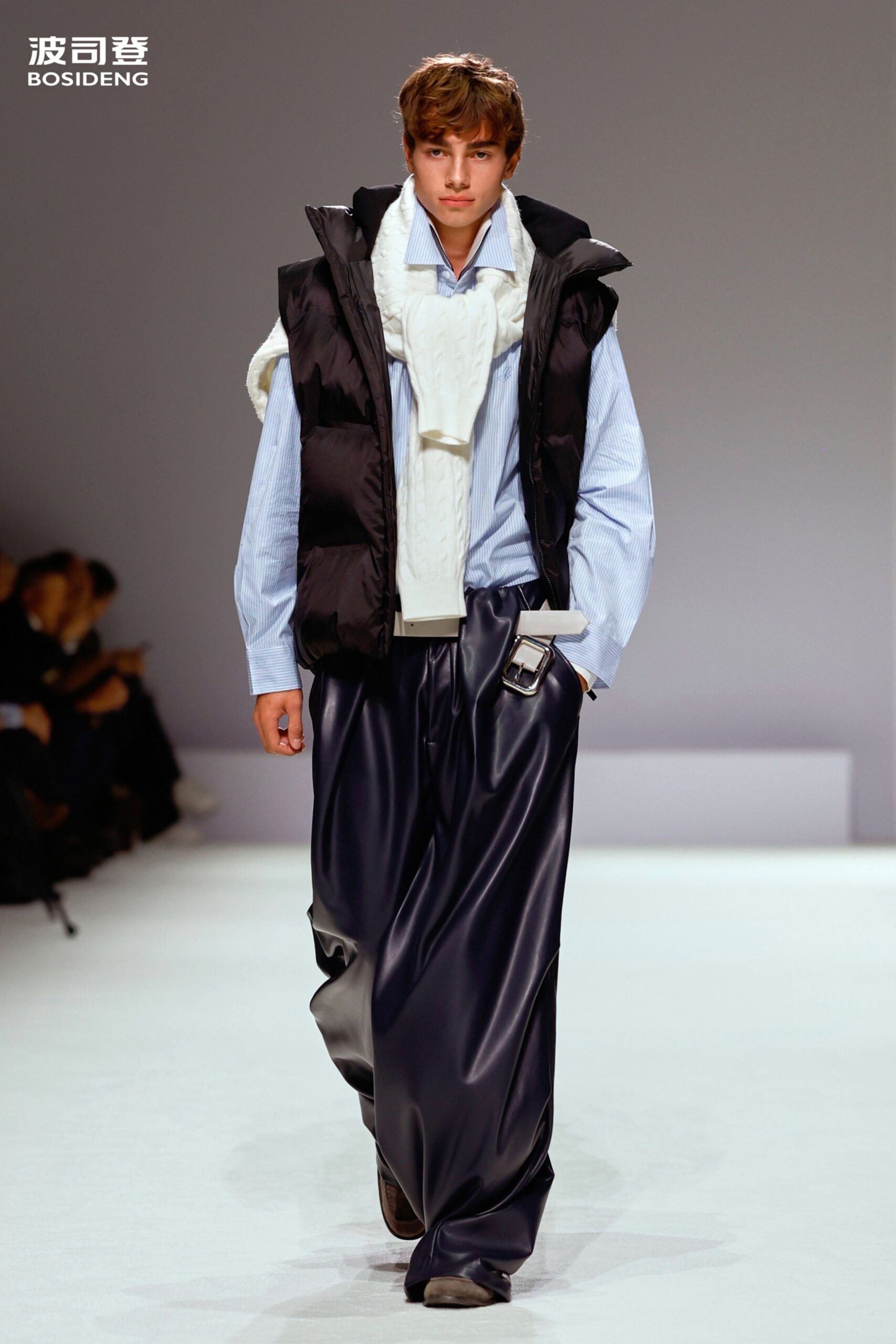 black satin relaxed wide-leg pants