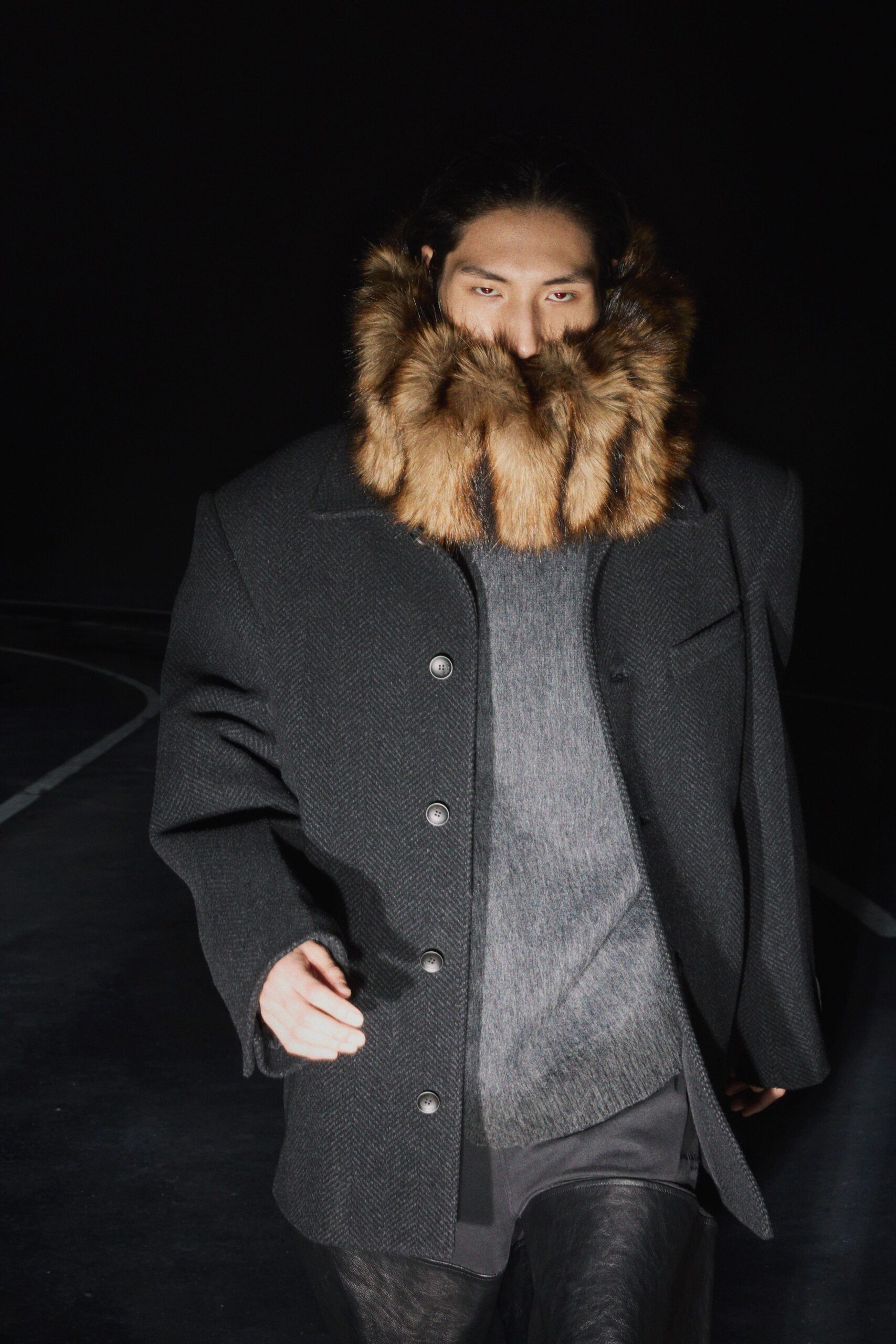brown fur scarf