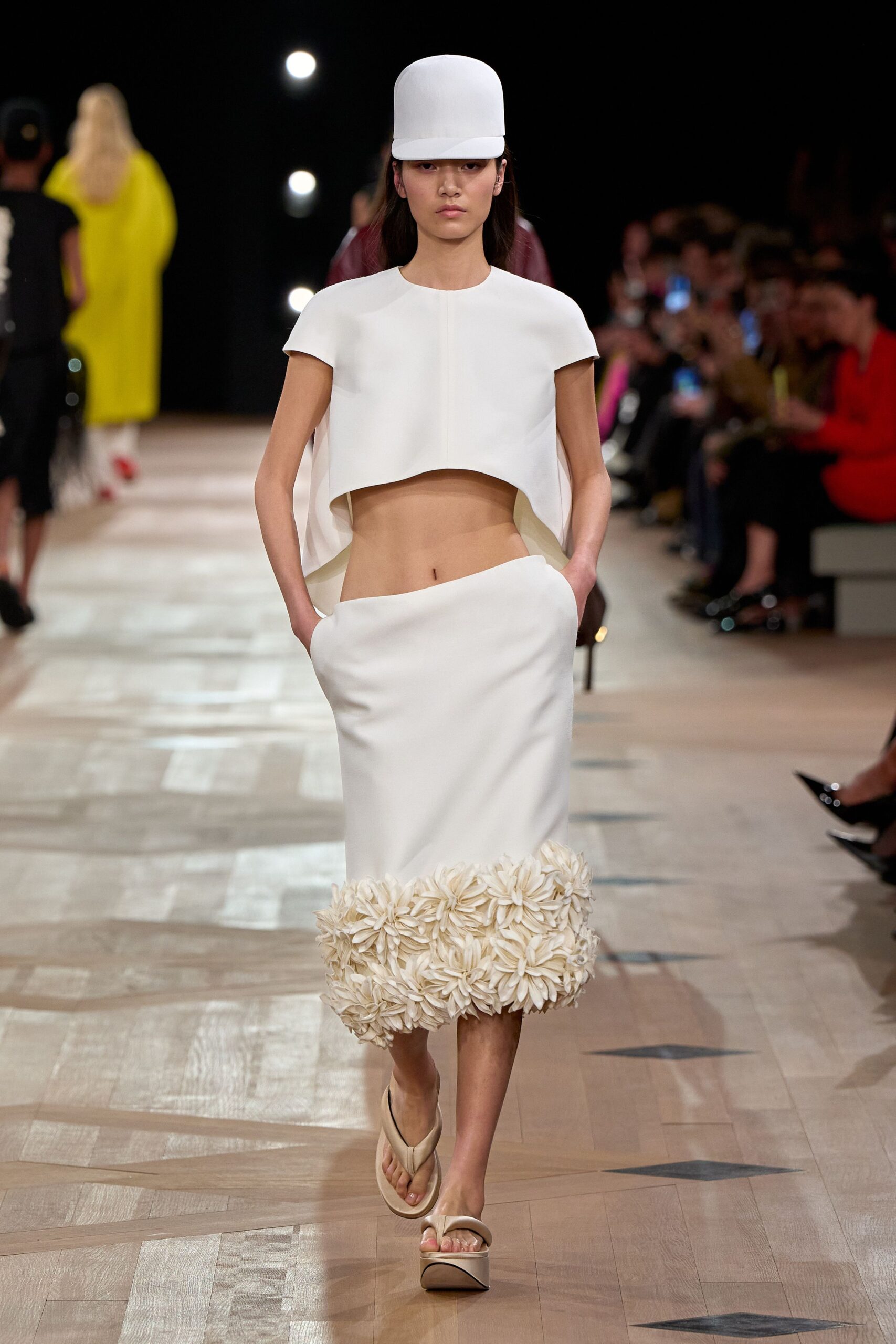 white layered top and skirt
