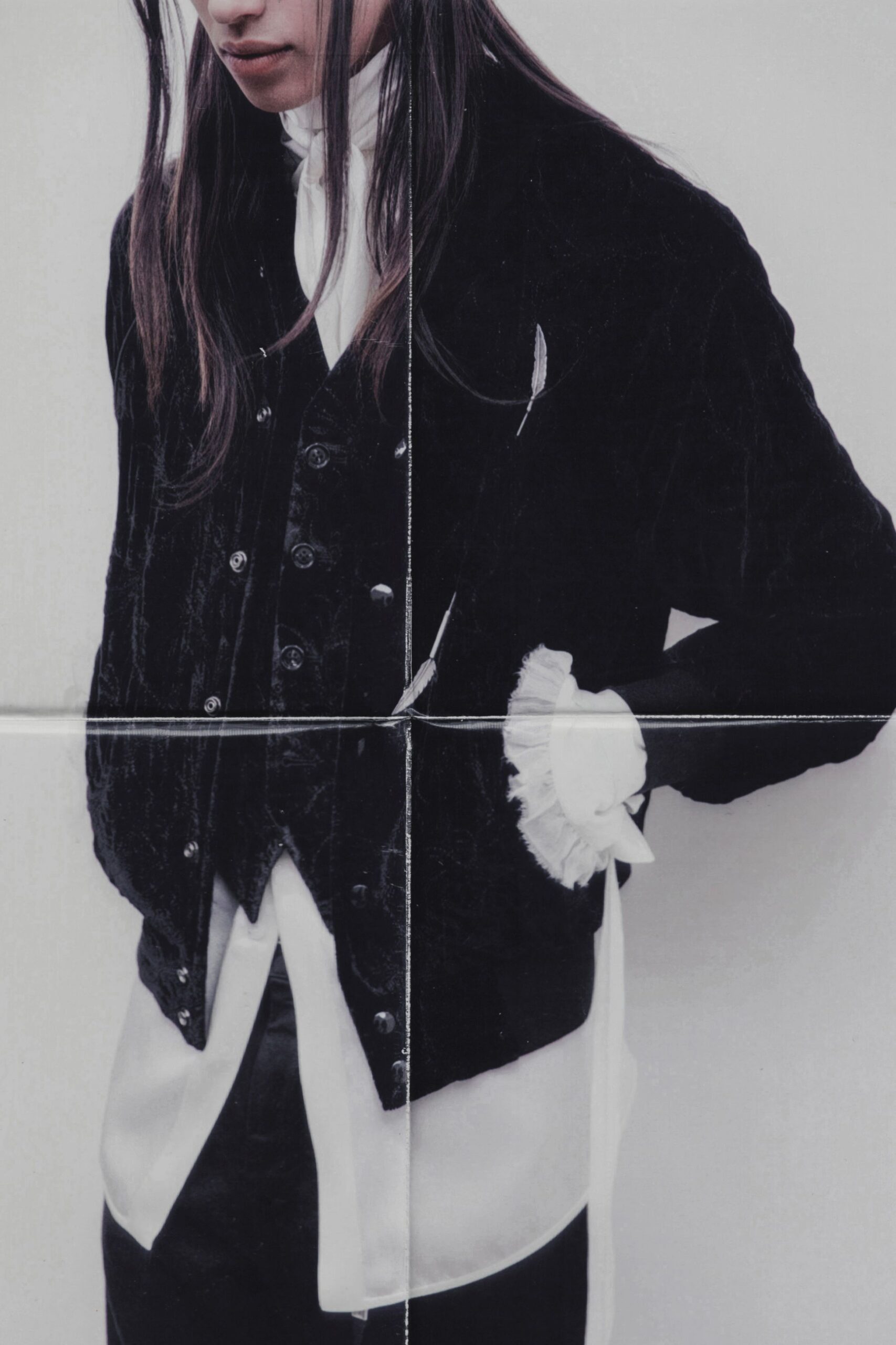 black velvet sleeveless fitted buttoned vest