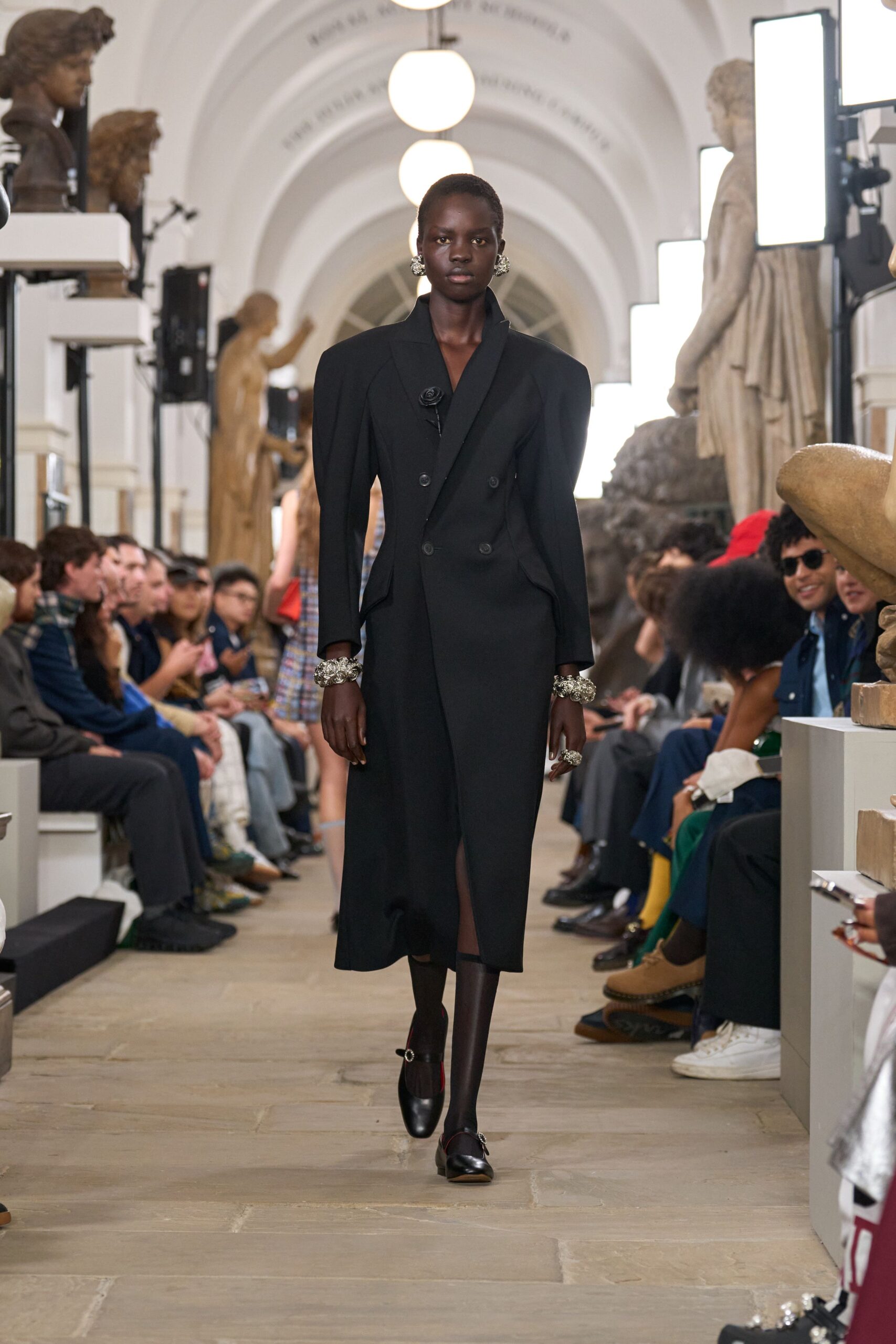 black fitted midi dress with shoes