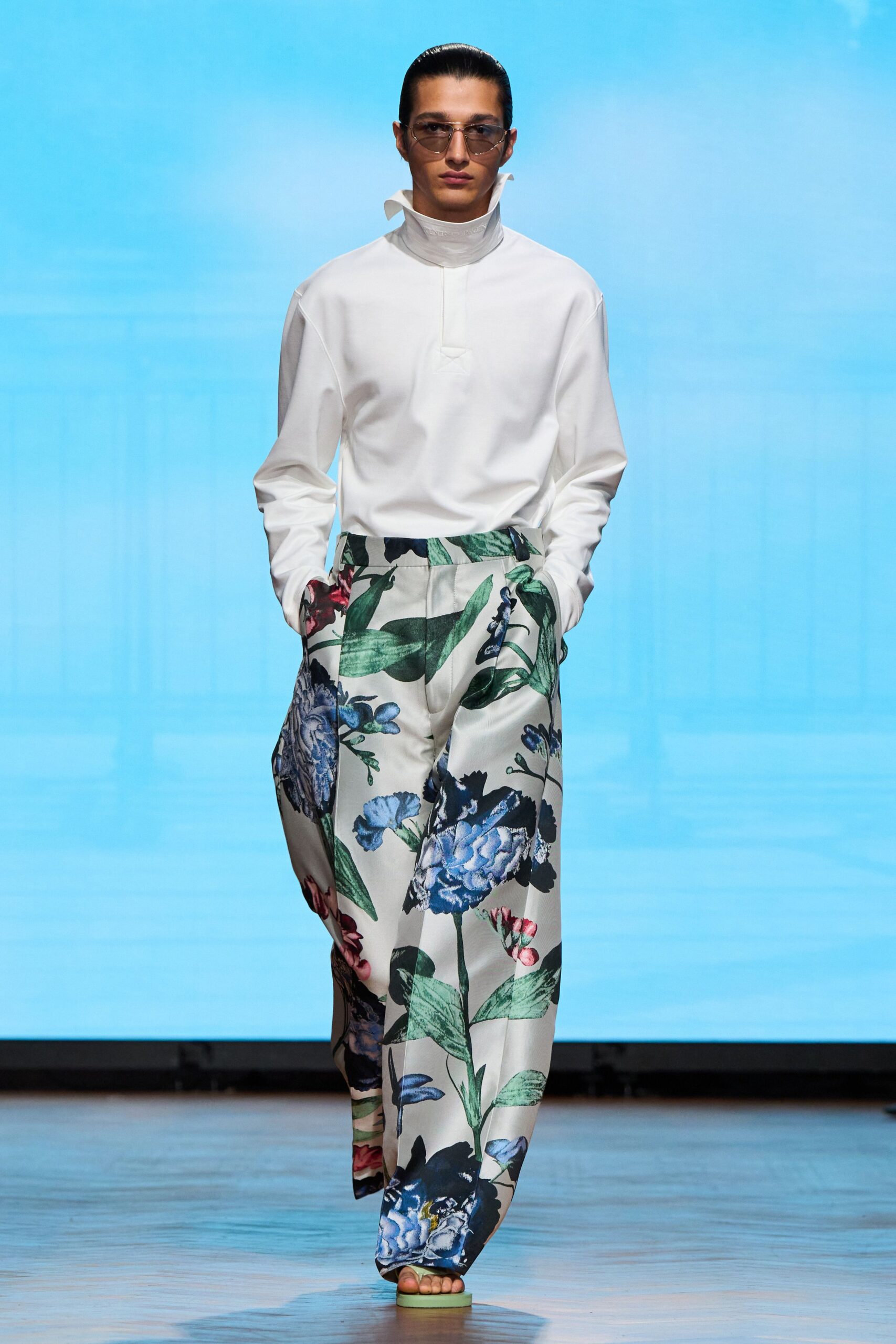 multi cotton relaxed flared pants