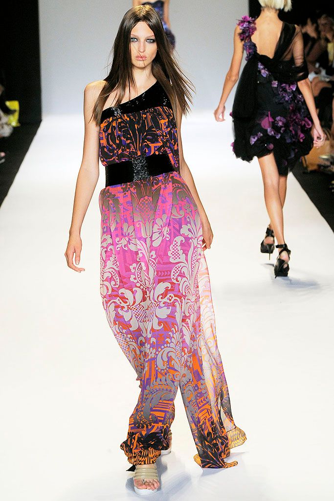 printed one-shoulder maxi gown