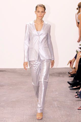 ivory metallic tailored blazer