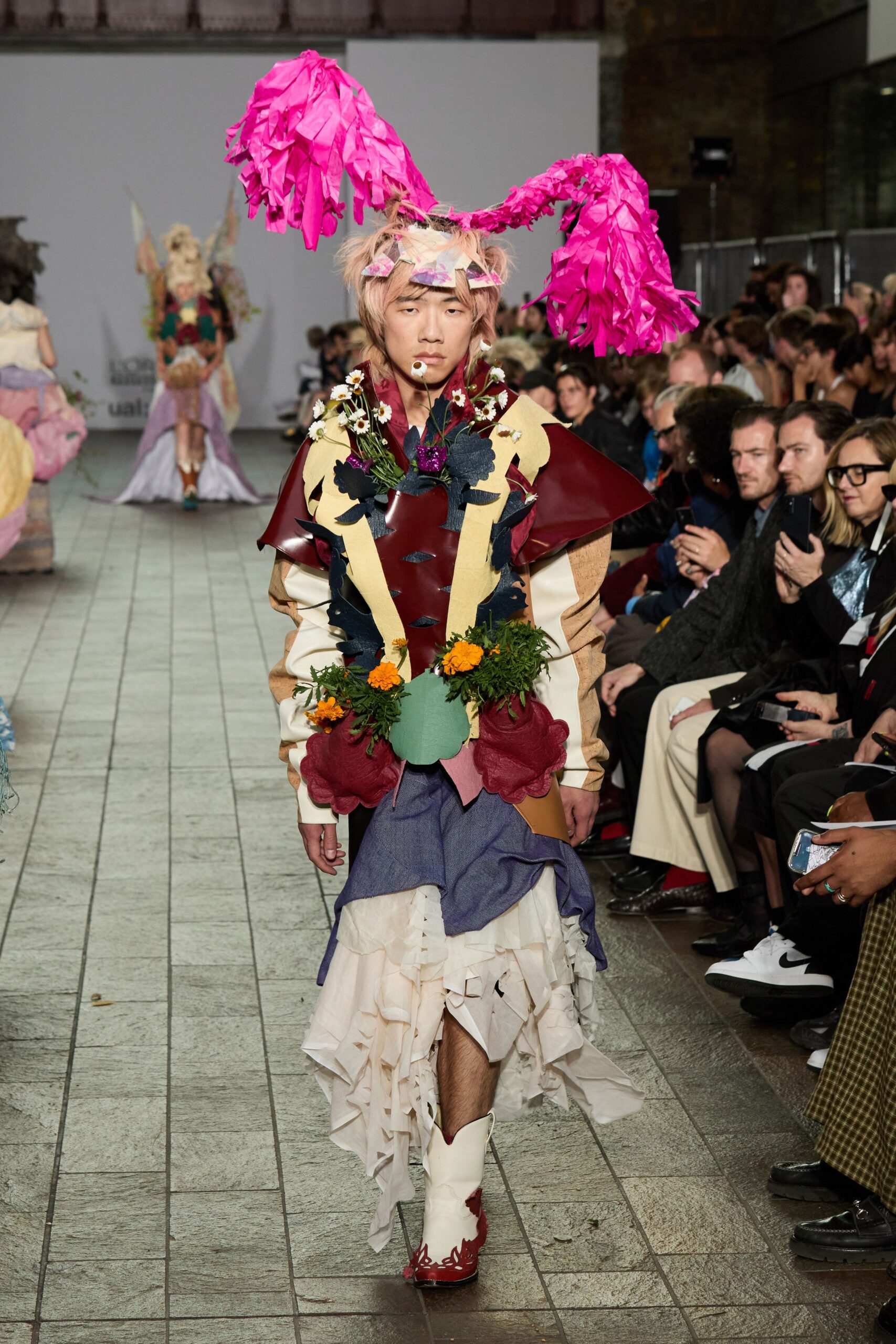 pink floral hat