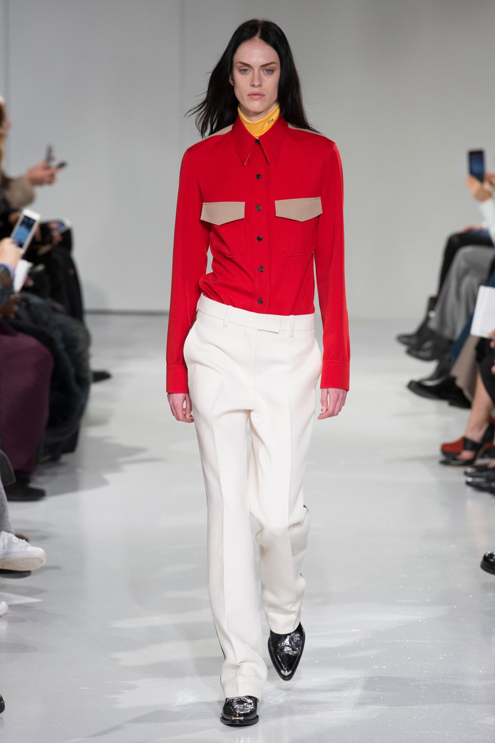 red western-style color-block shirt