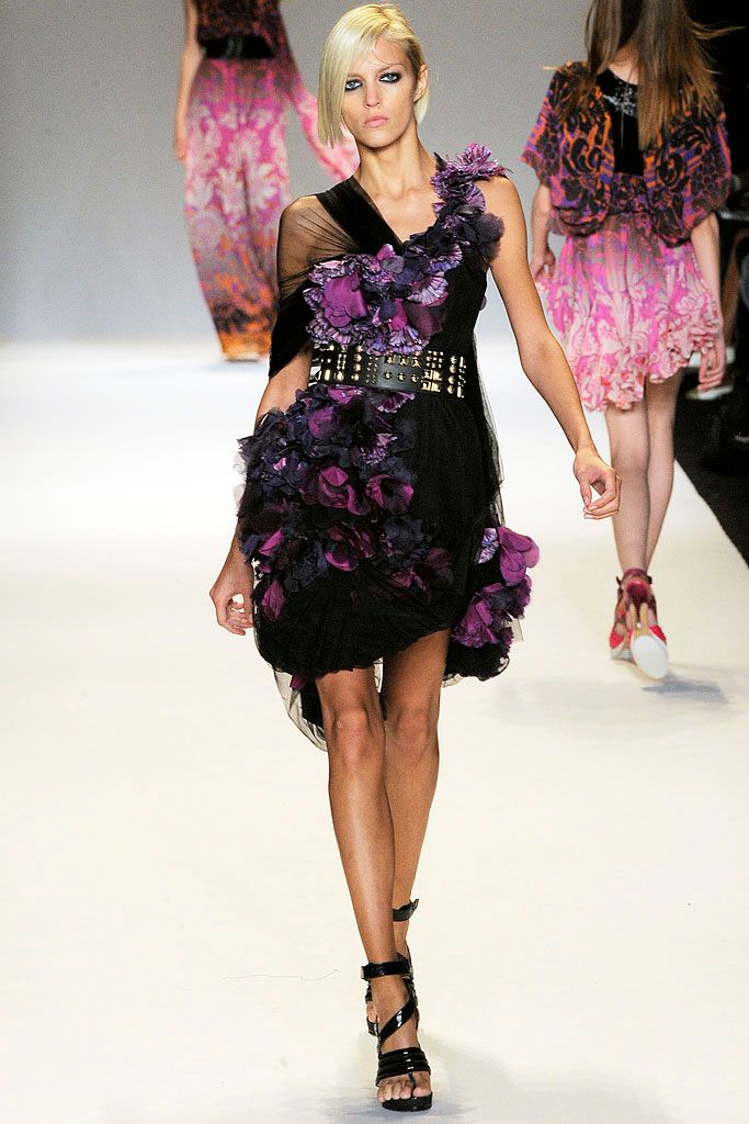 black purple ruffled asymmetric mini-dress