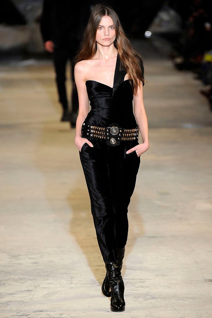 black asymmetric satin jumpsuit