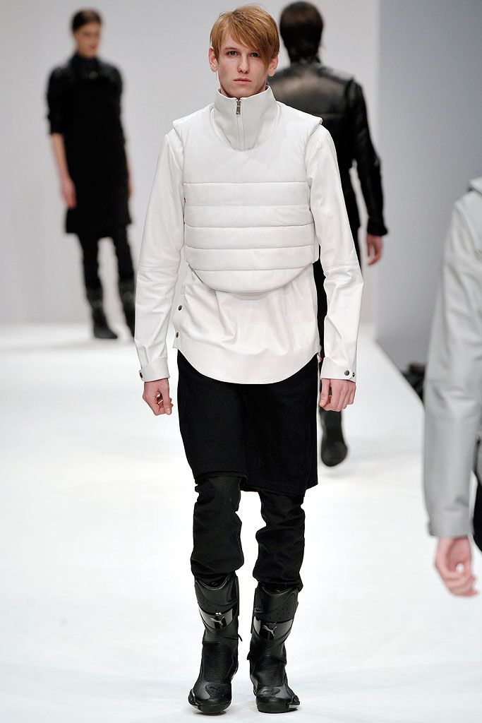 white unknown high-neck padded vest