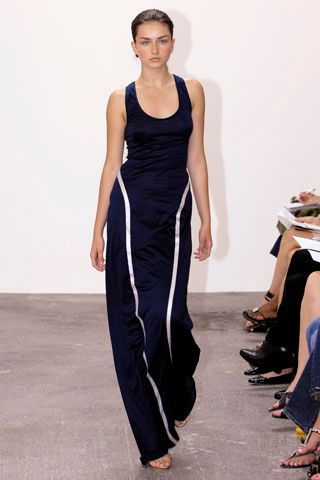 blue color-blocked sleeveless jumpsuit