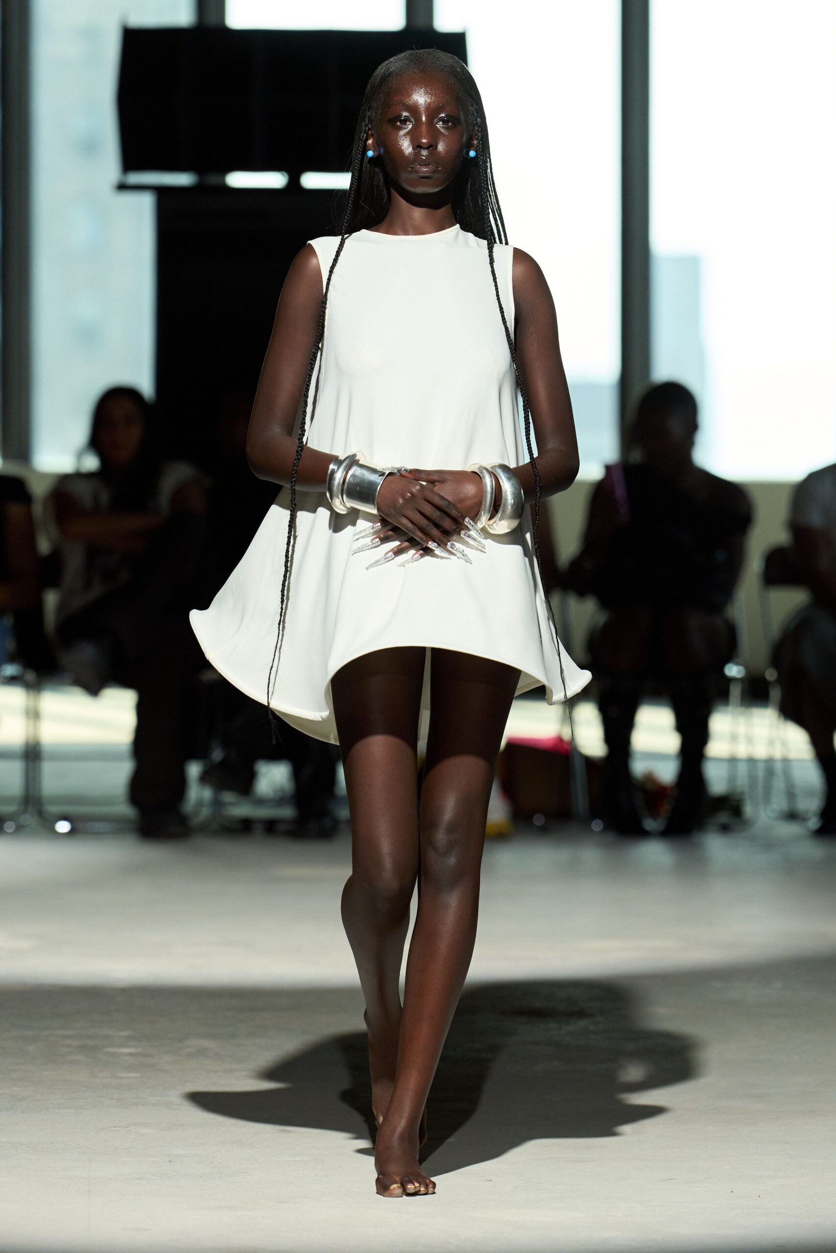 white sleeveless mini dress