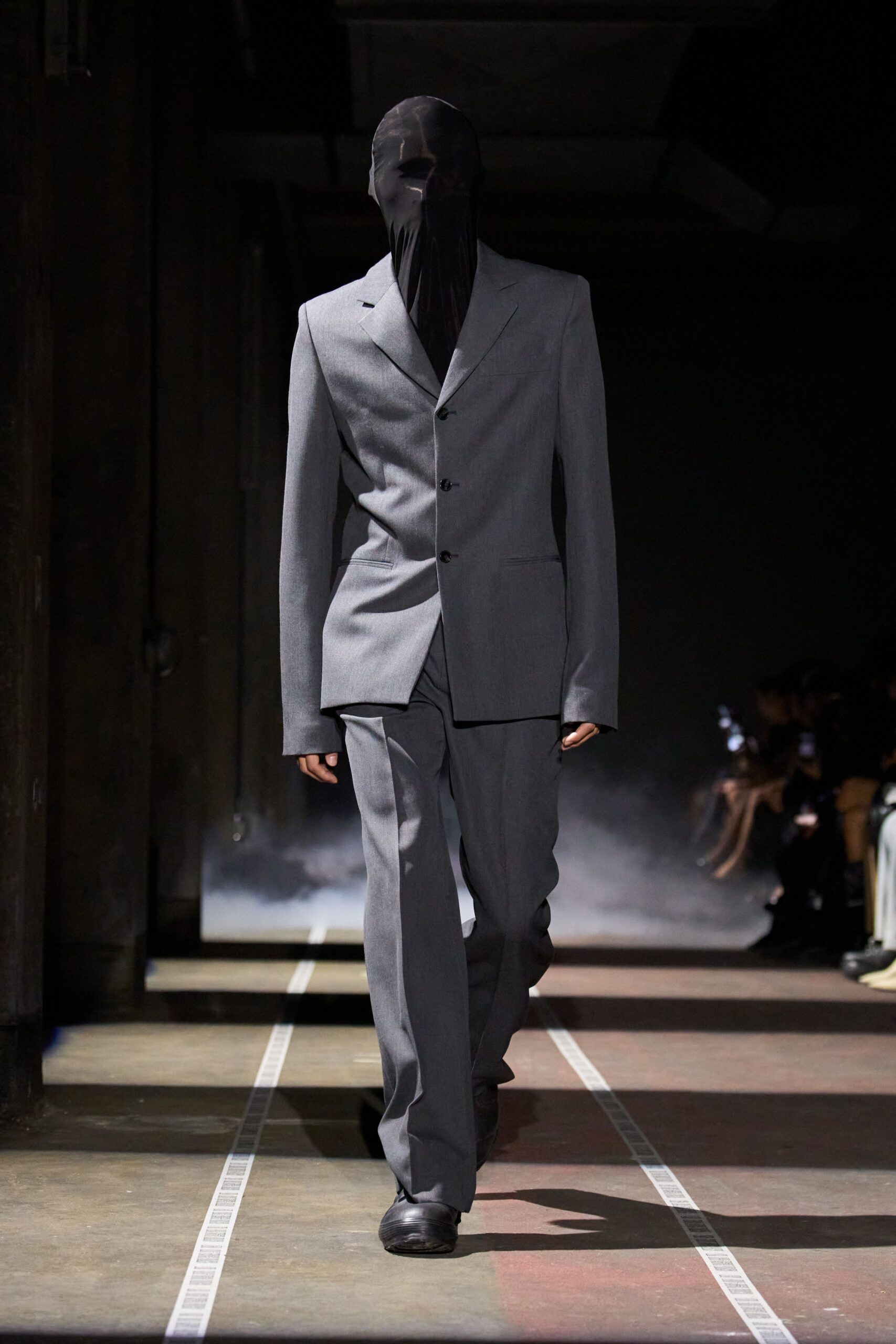 gray tailored suit with shoes