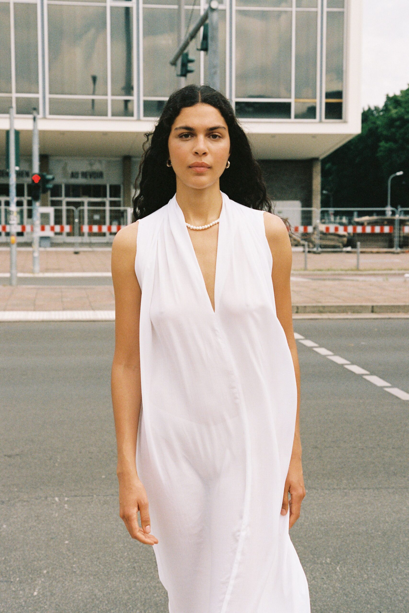 white relaxed sleeveless dress