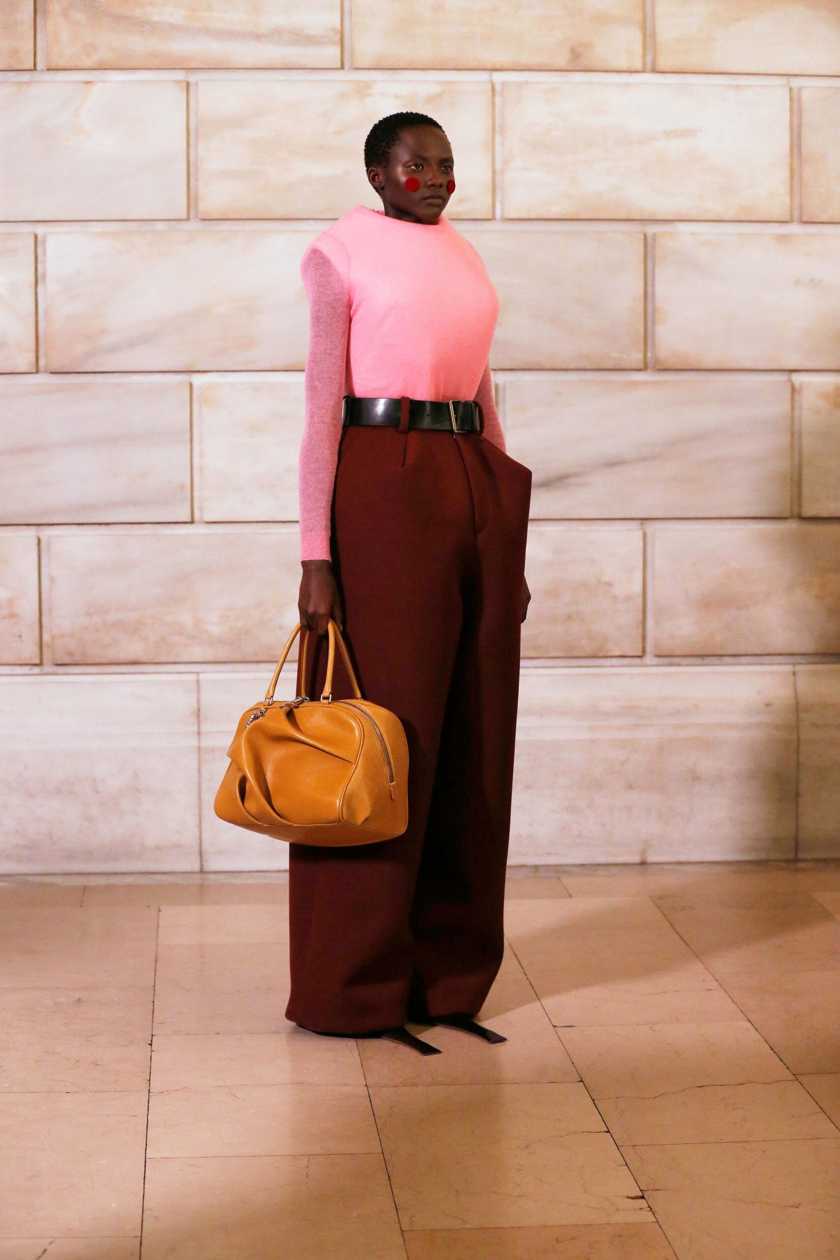 yellow leather bag