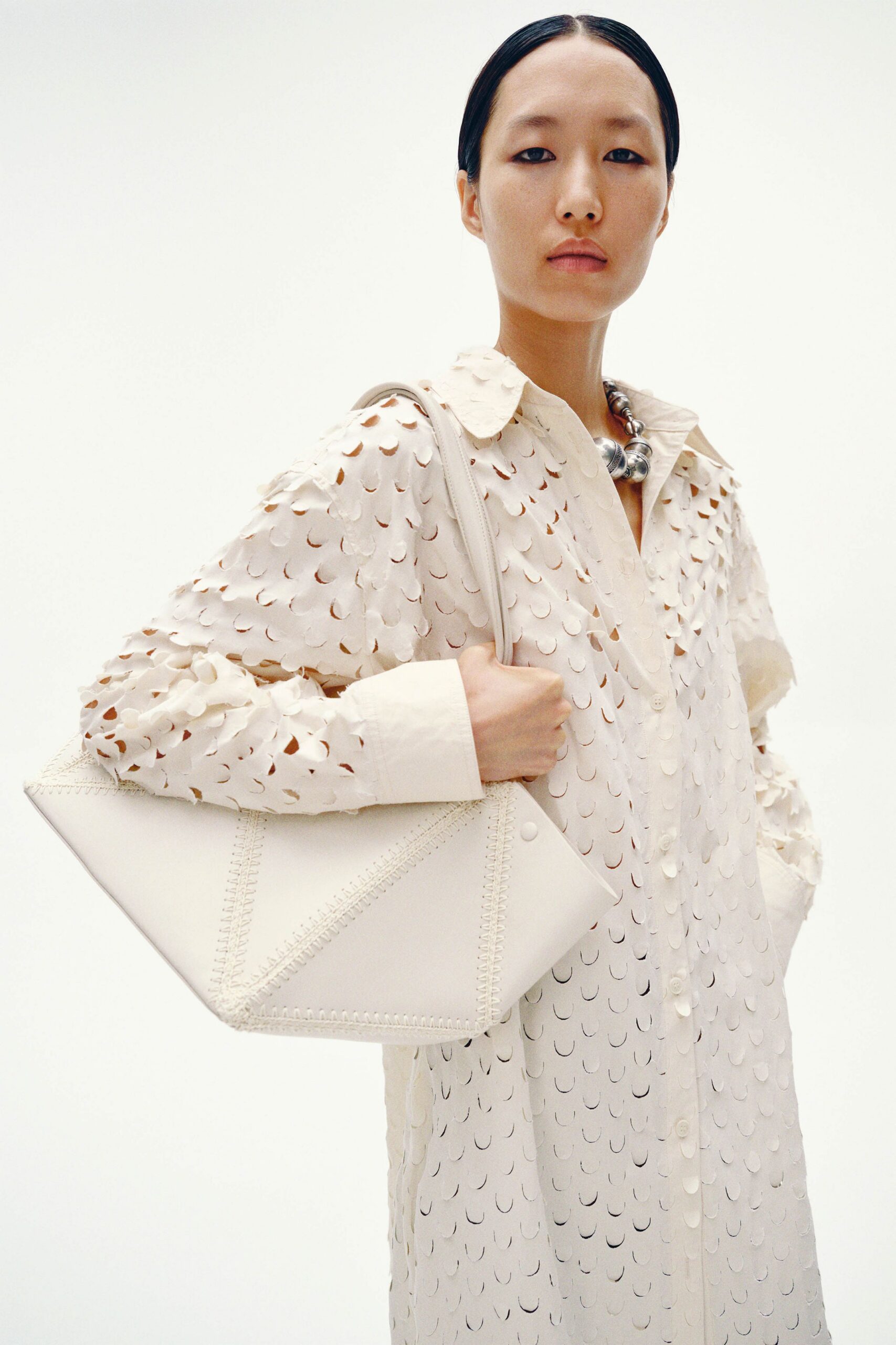 white structured bag