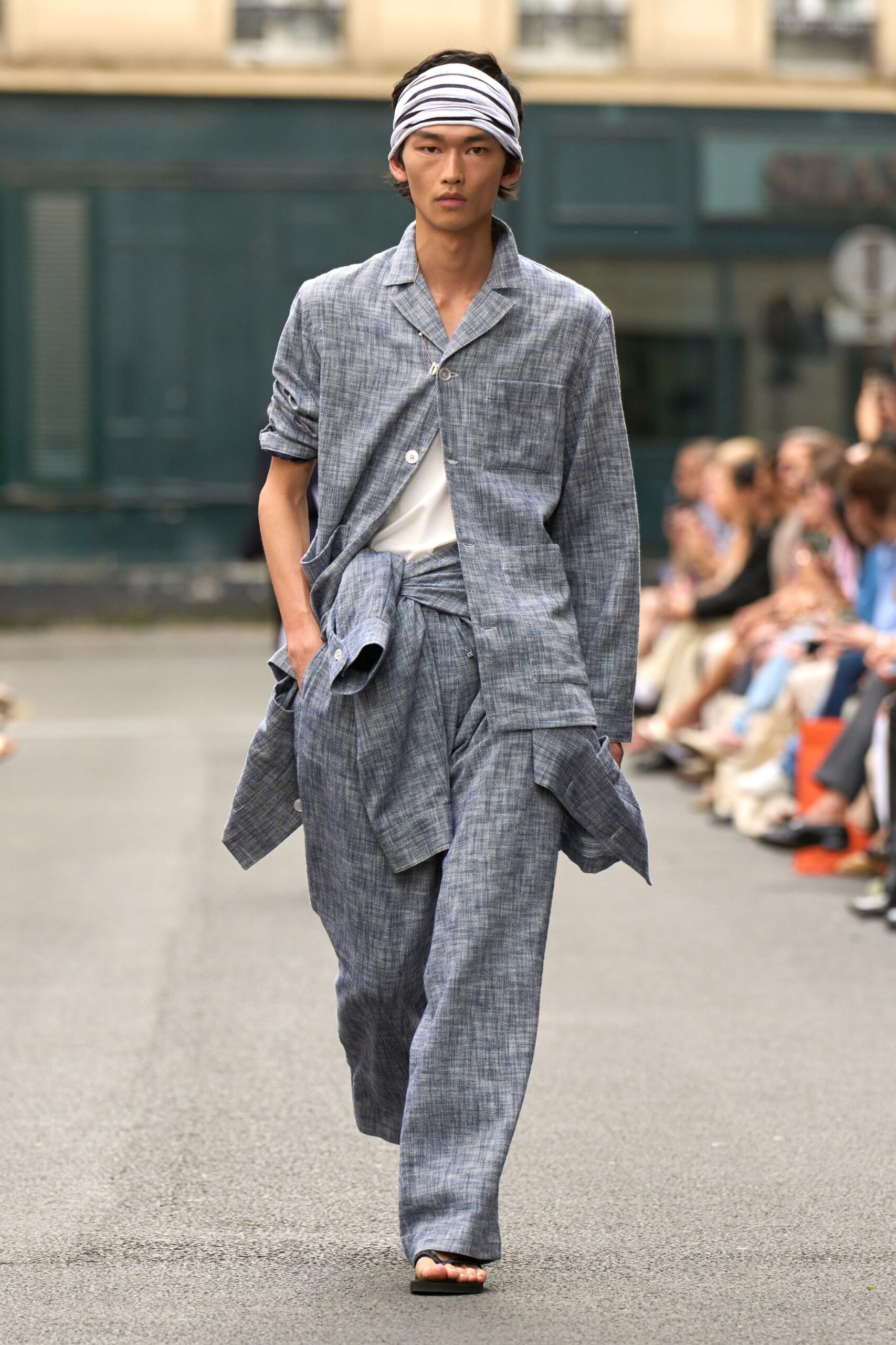 blue cotton relaxed shirt and pants