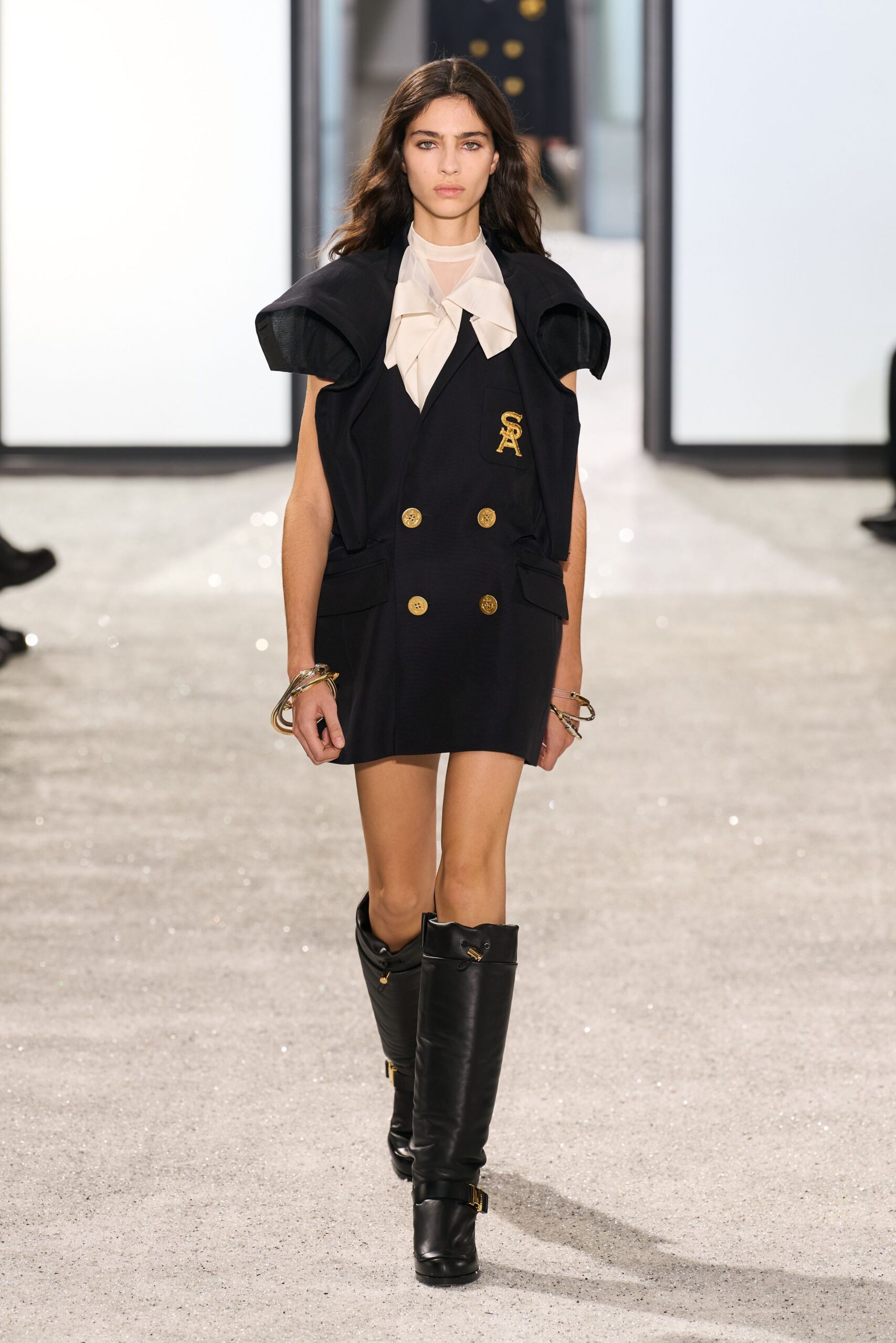 black mini dress with boots