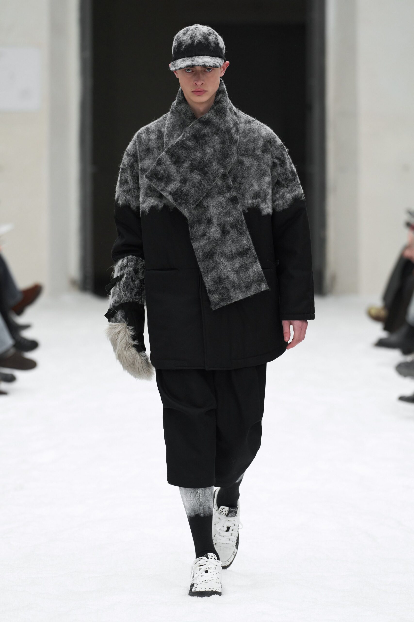 oversized gray wool coat