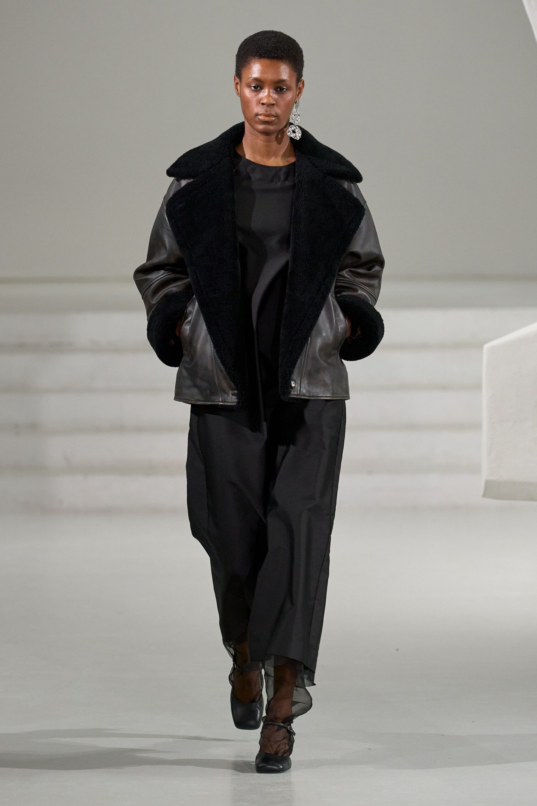 black midi dress with jacket