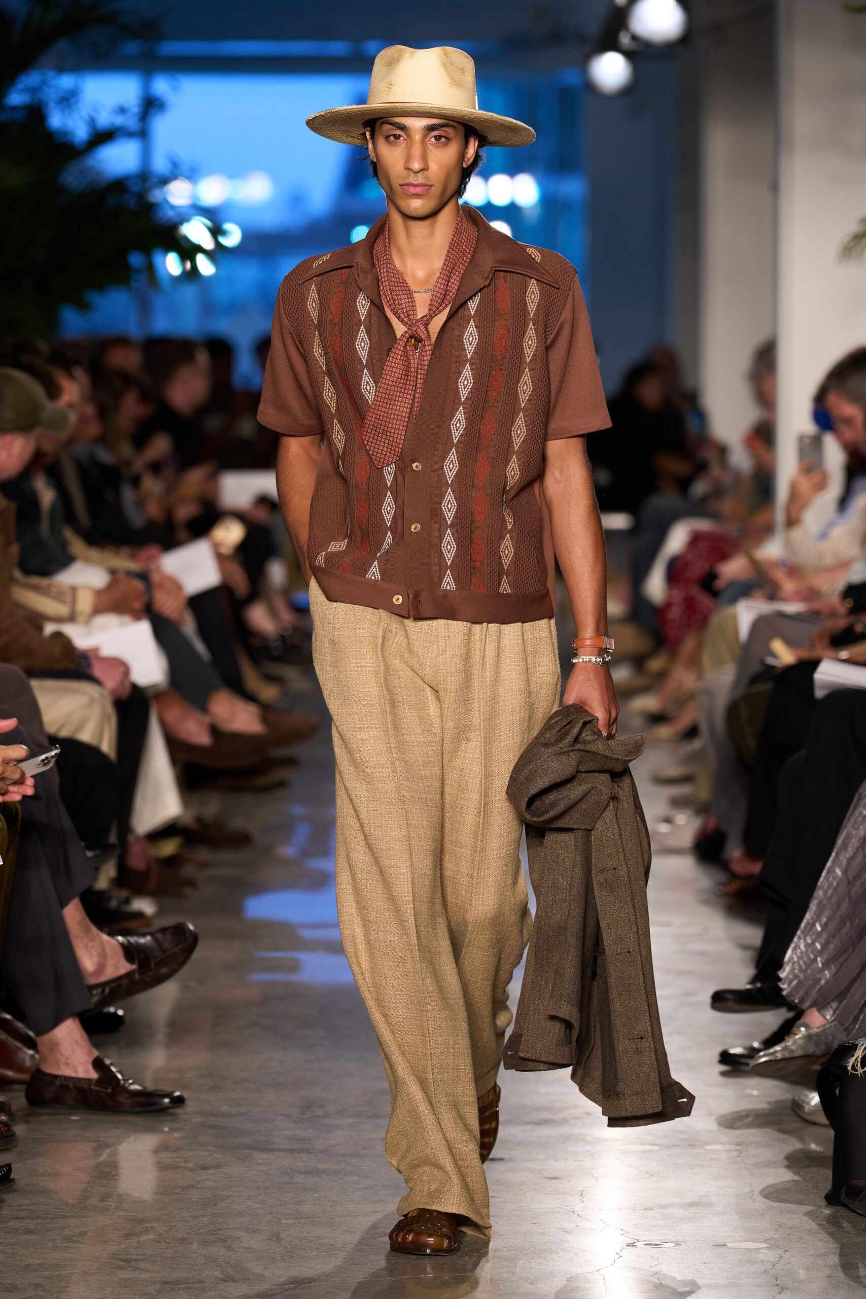 brown relaxed shirt and pants