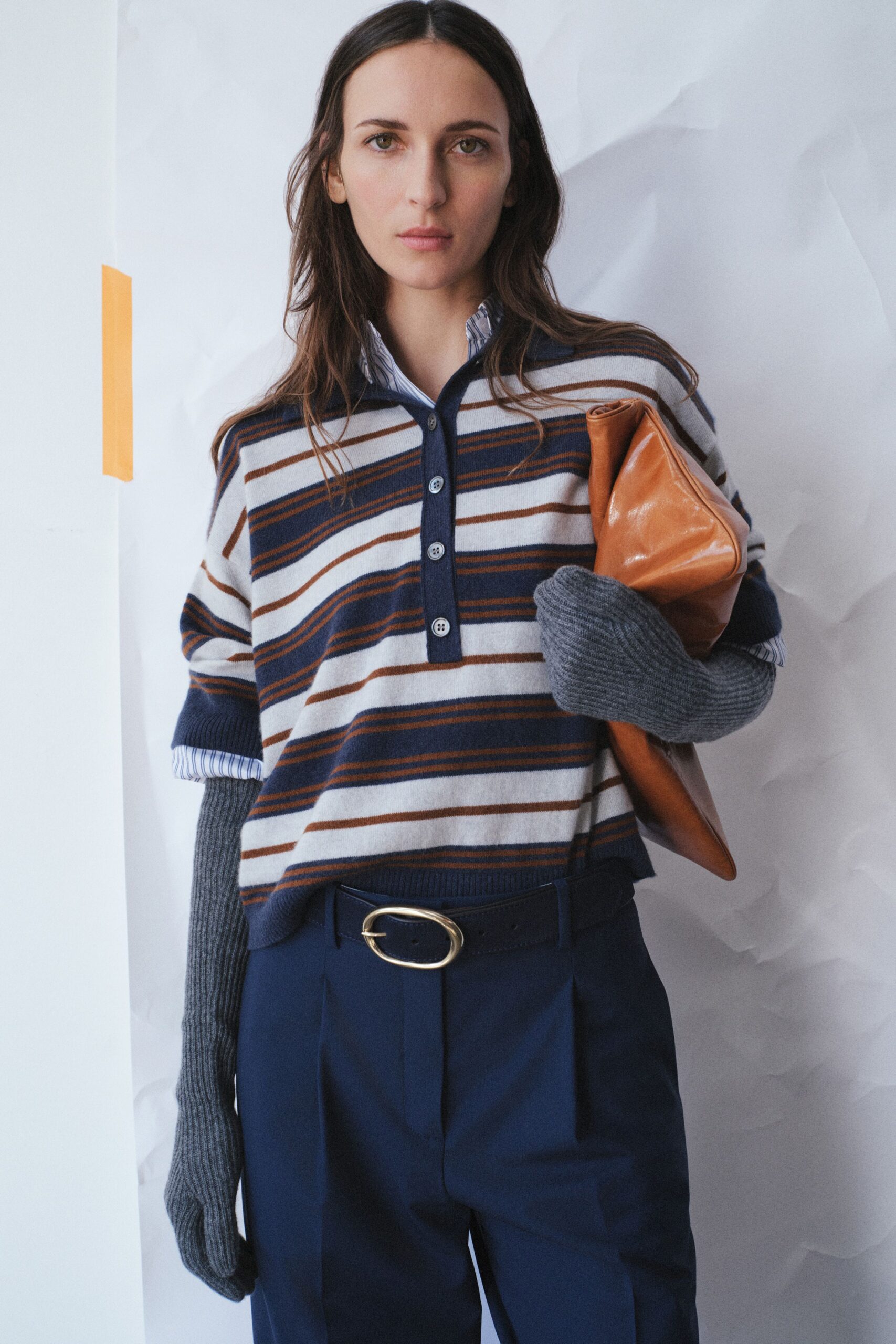 orange leather bag