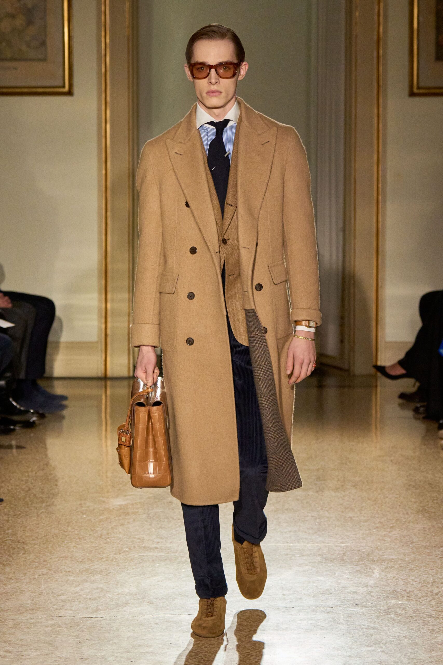 beige wool tailored coat