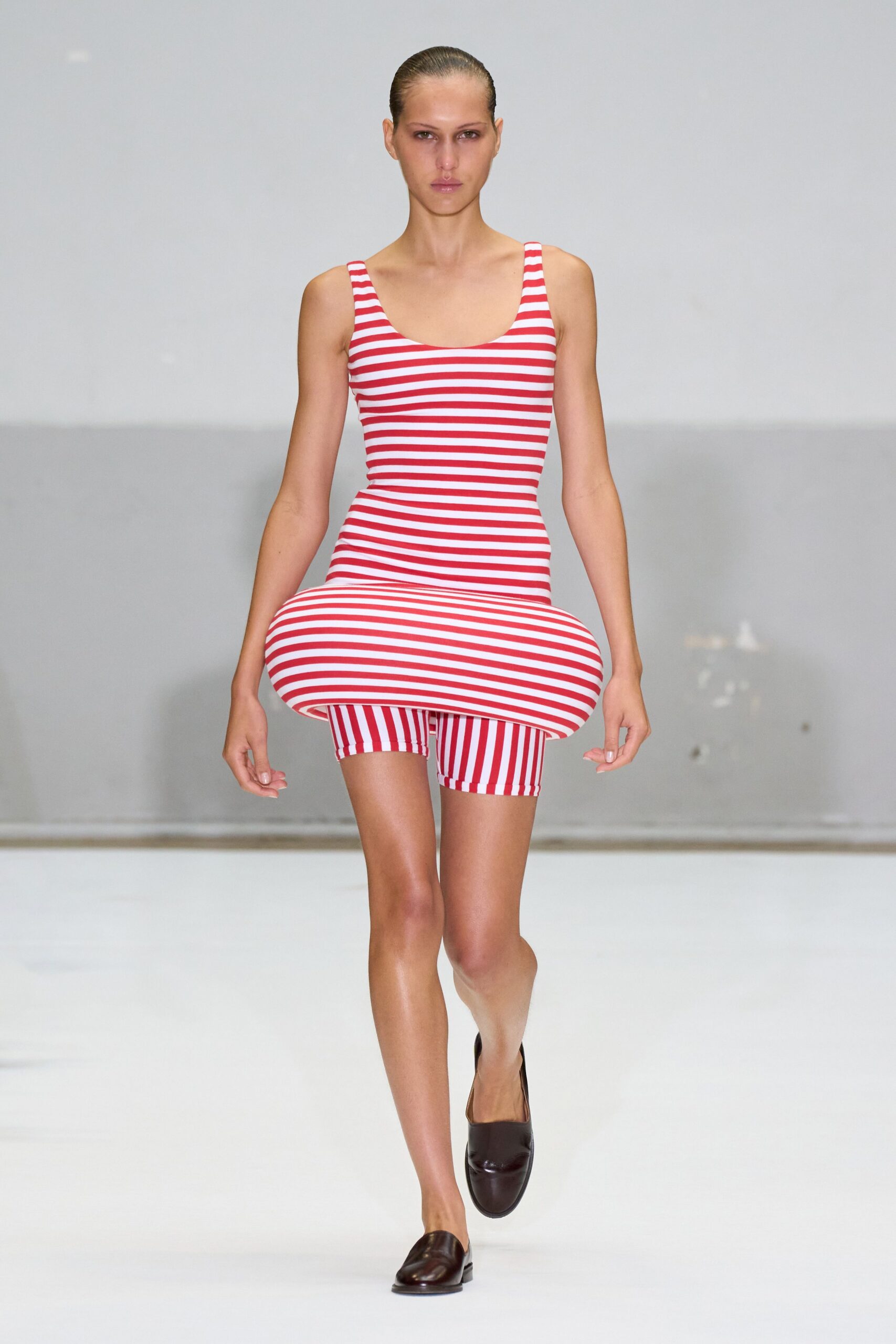 red and white striped mini dress