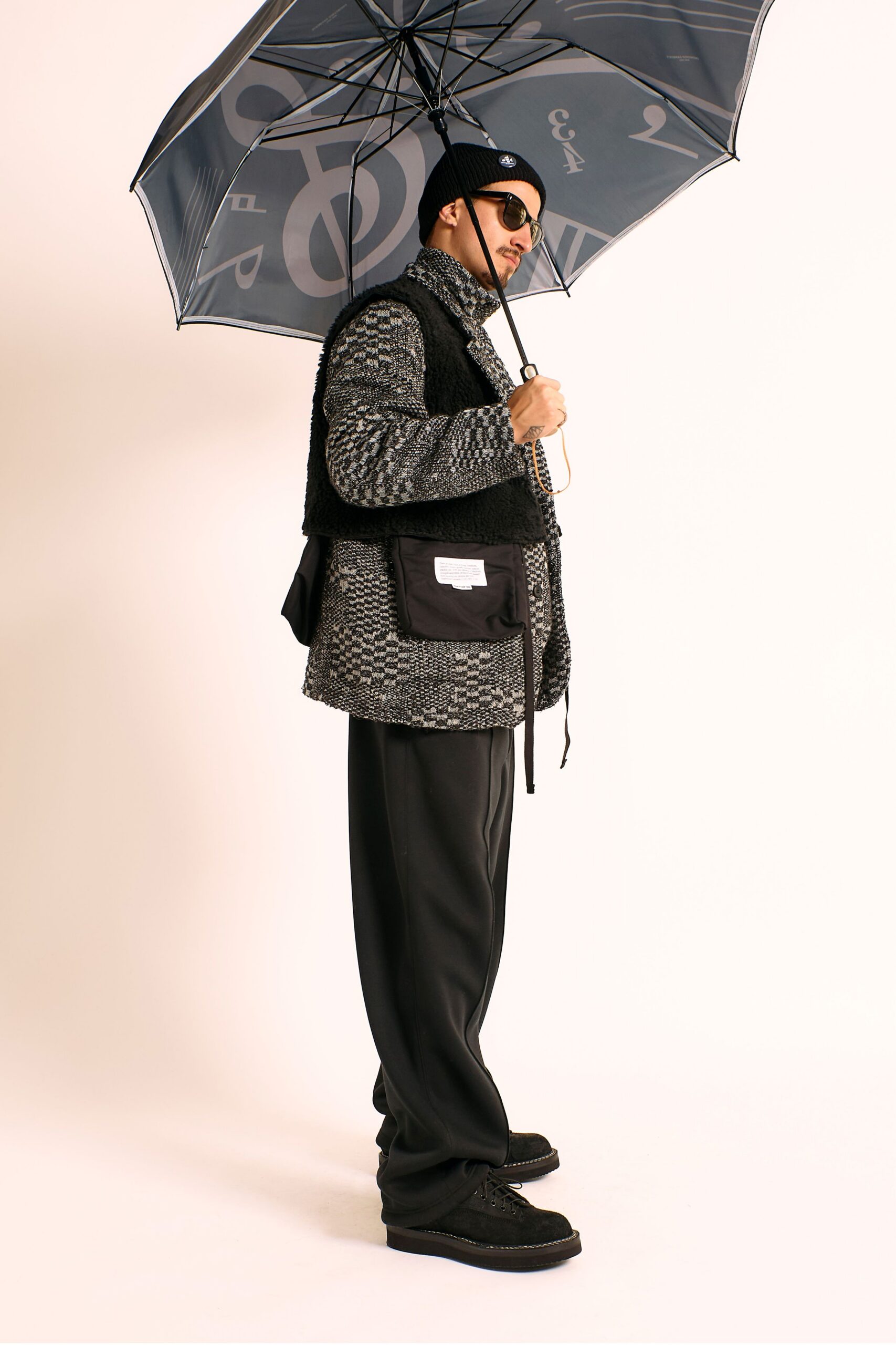 relaxed black wool jacket