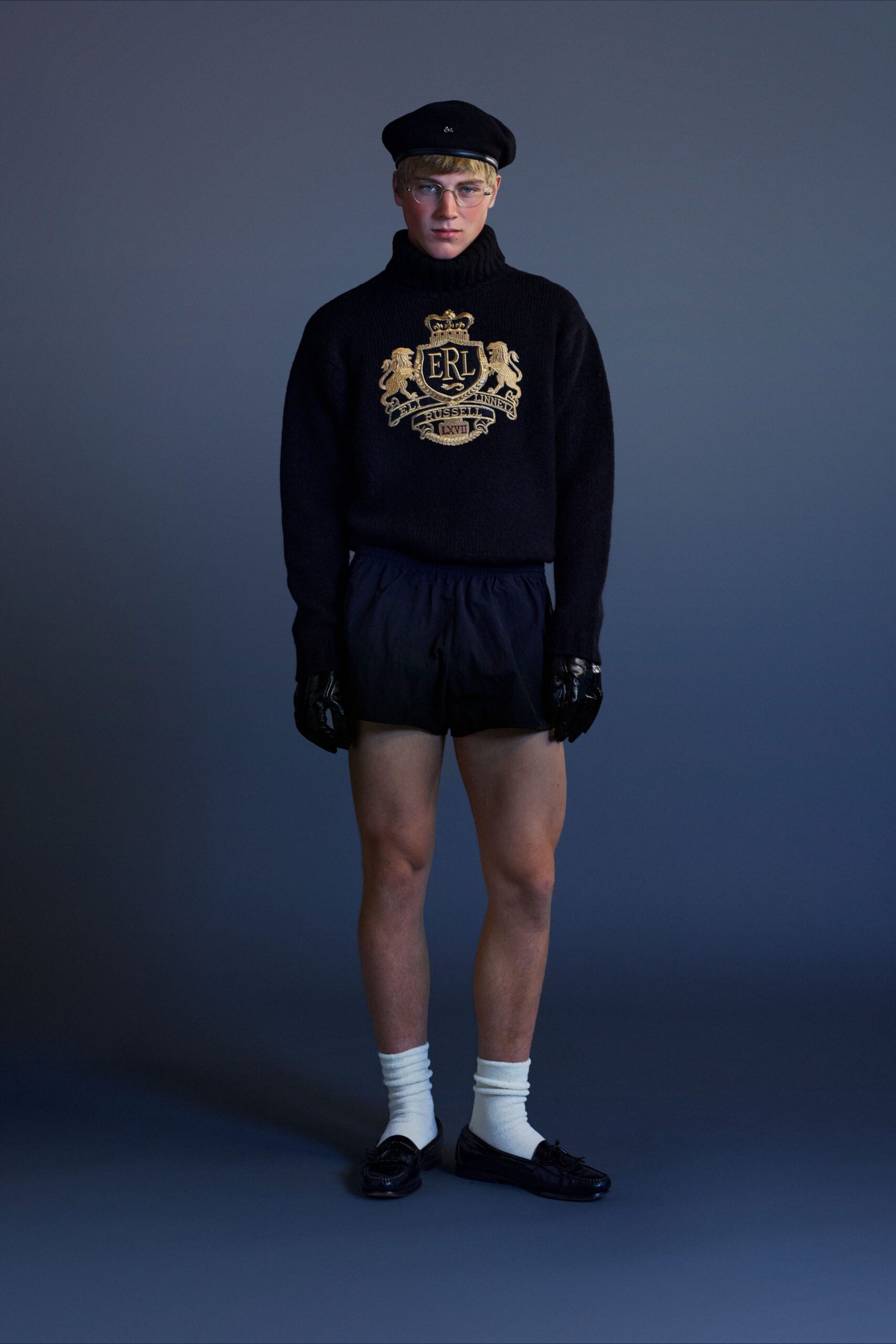 black sweater and shorts outfit