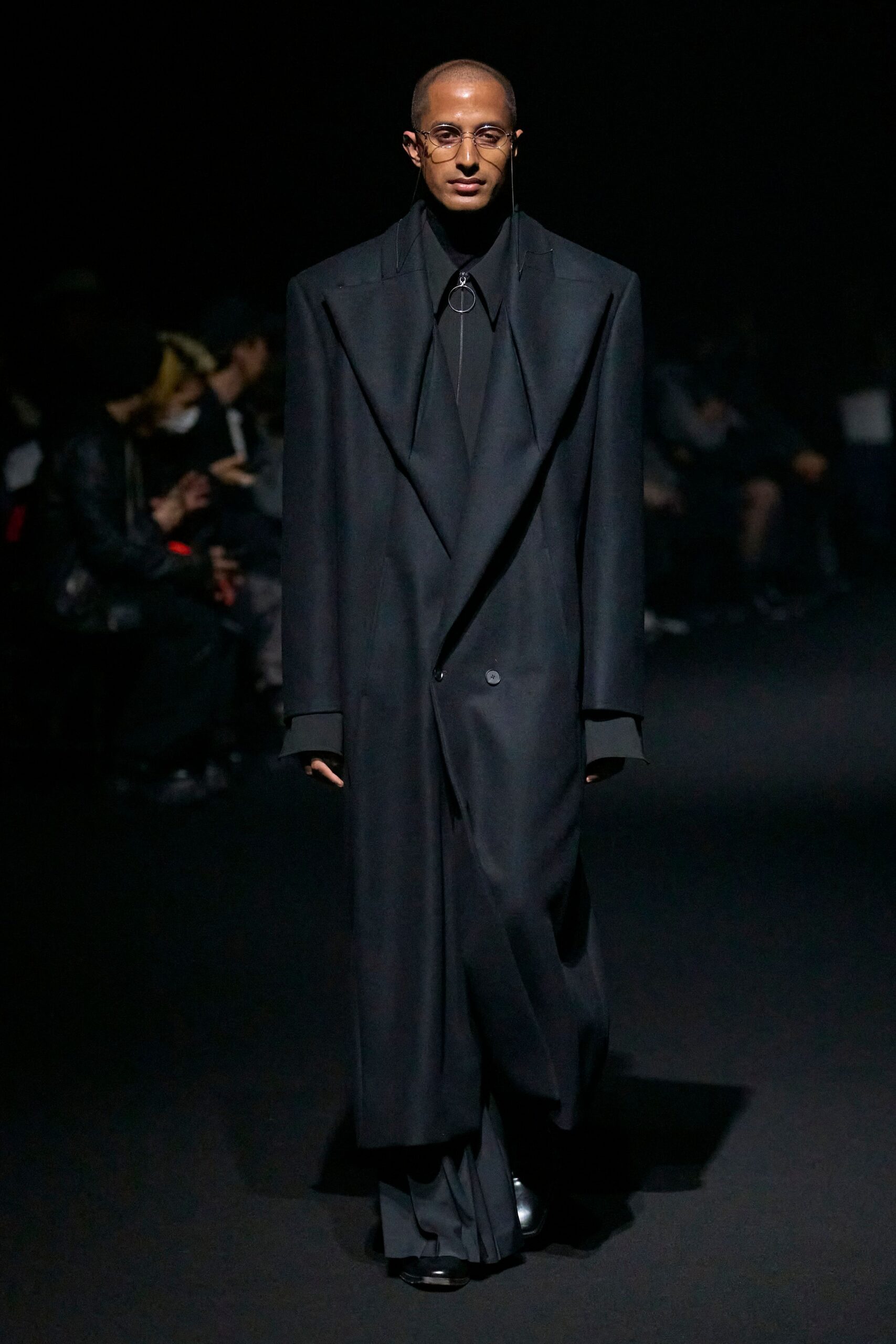 oversized black wool coat