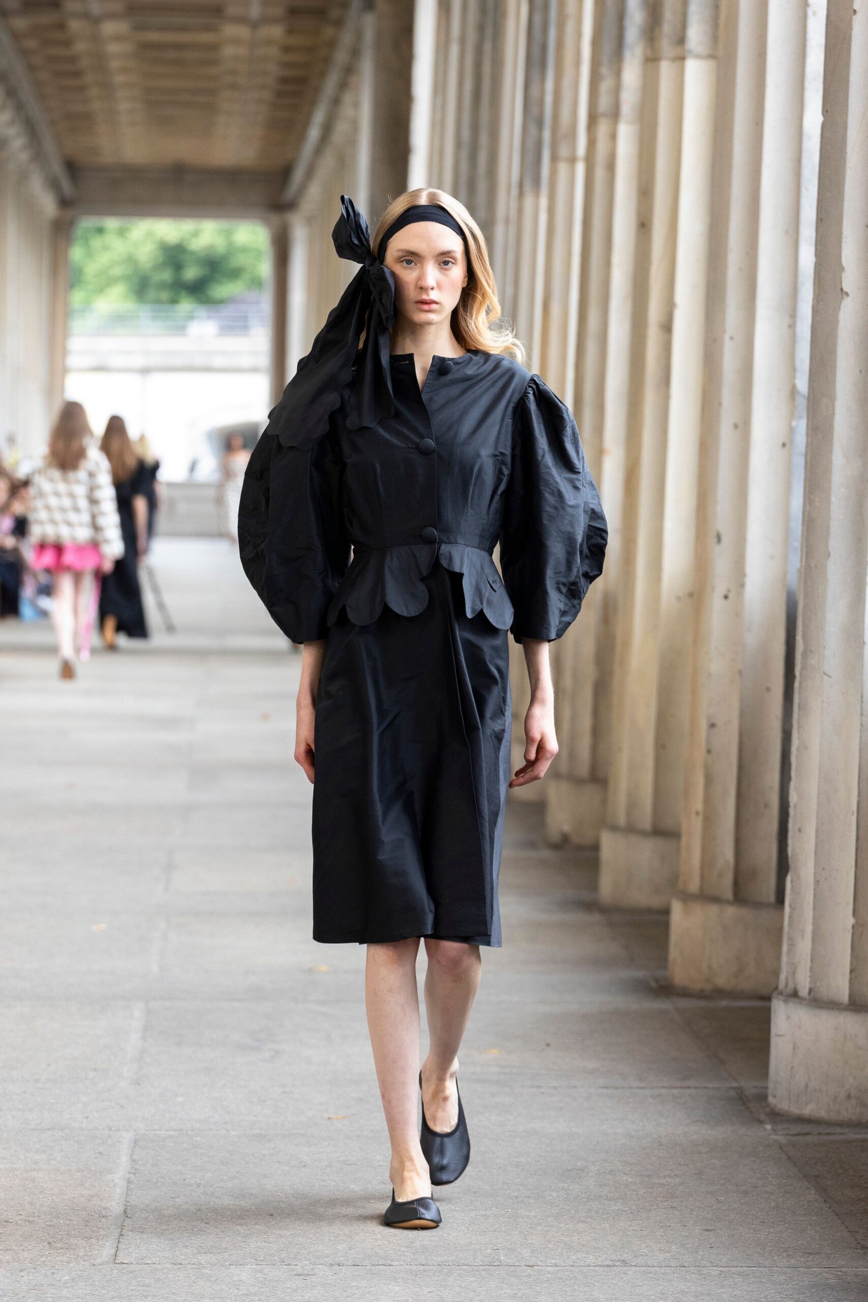 black midi dress with sleeves