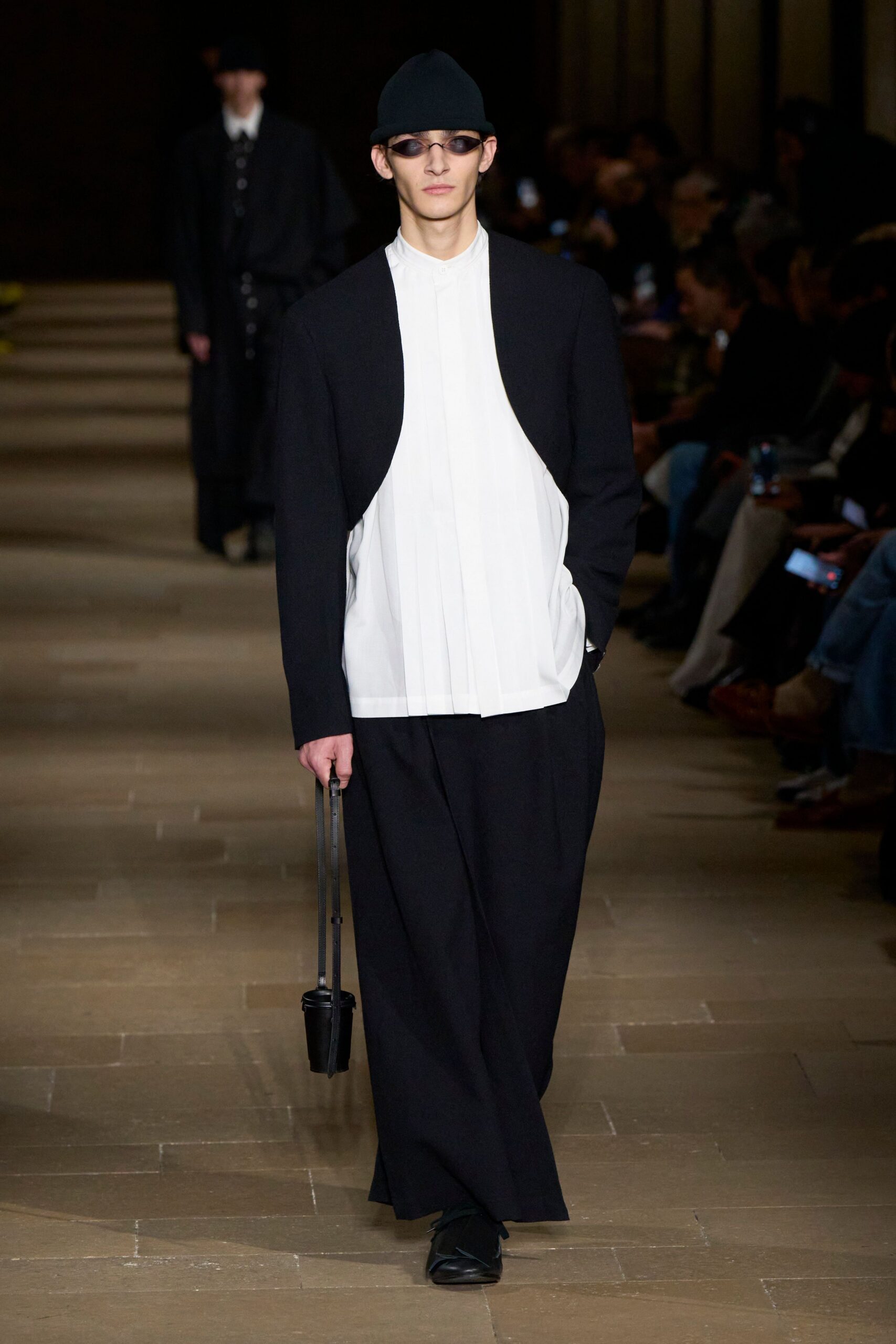 black and white fashion ensemble
