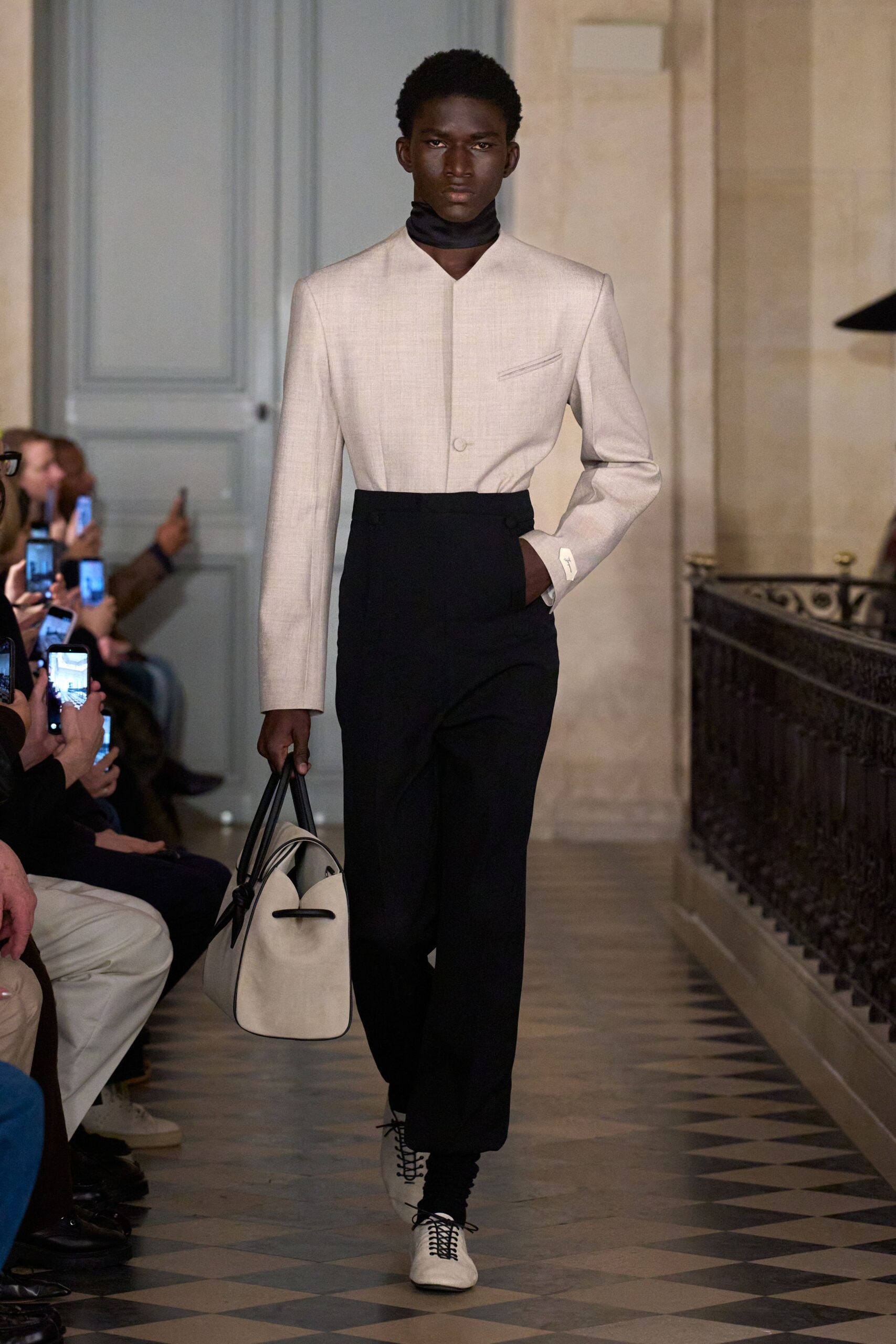 white leather structured bag