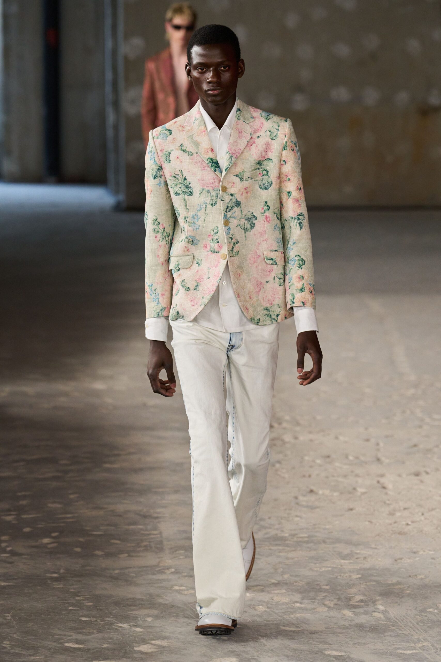 floral tailored blazer with white shirt